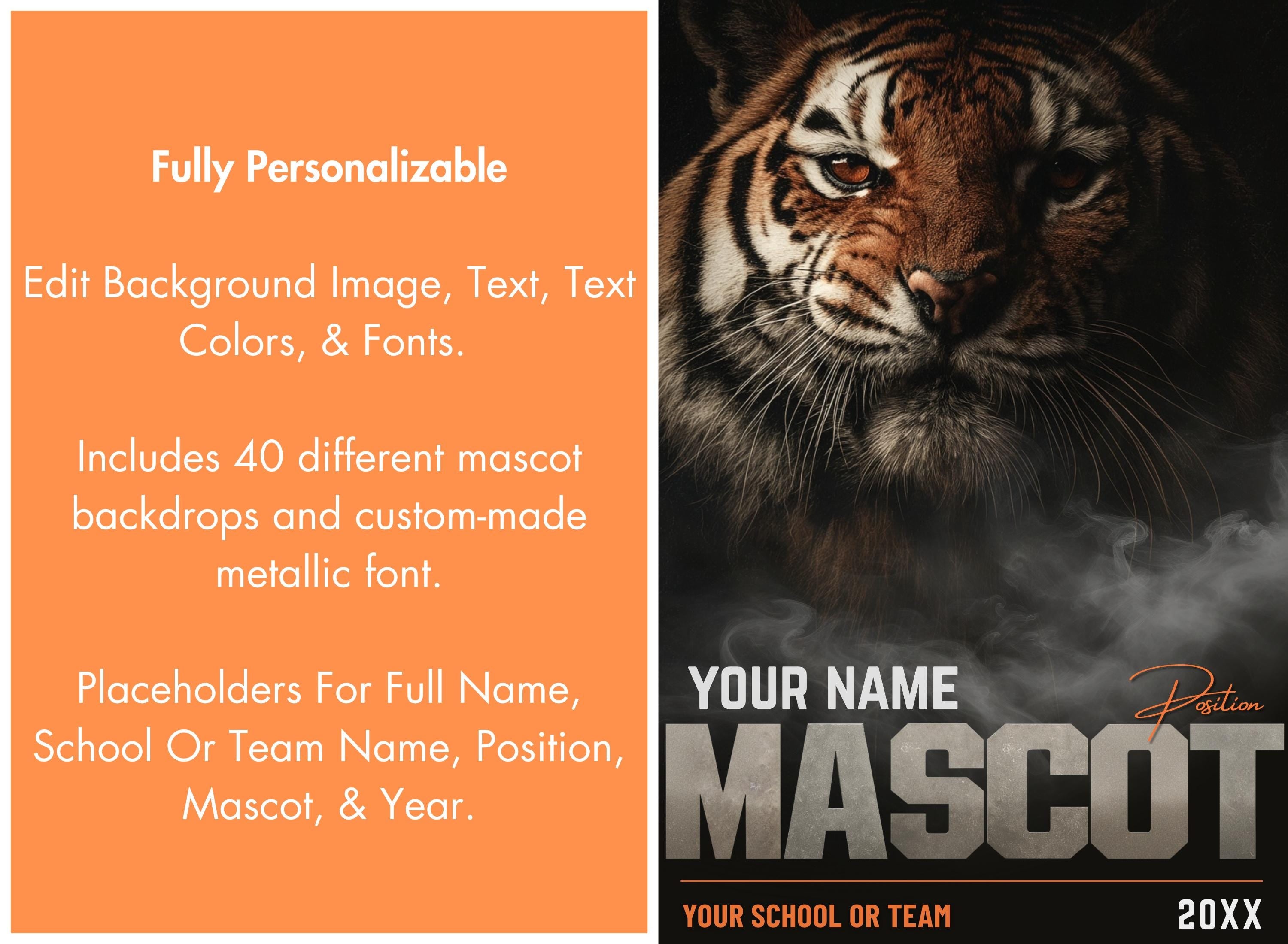 42 Mascot Backdrops Basketball Poster Template | Editable in Canva | 2:3