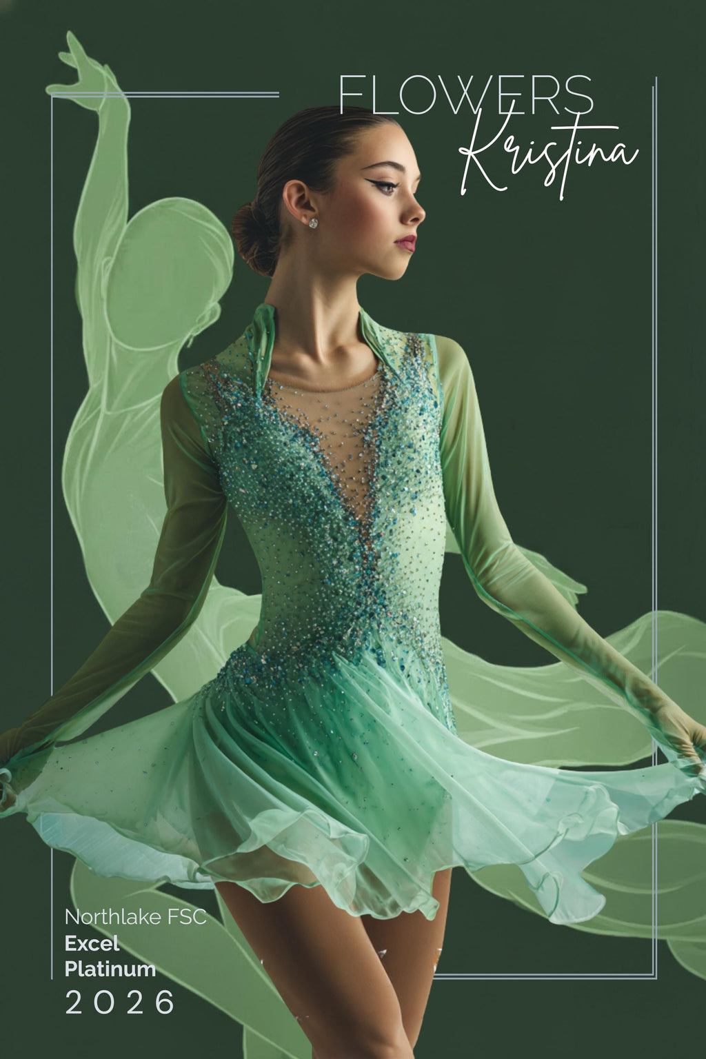 Graceful Silhouette Figure Skating Poster Template | Editable in Canva | 2:3
