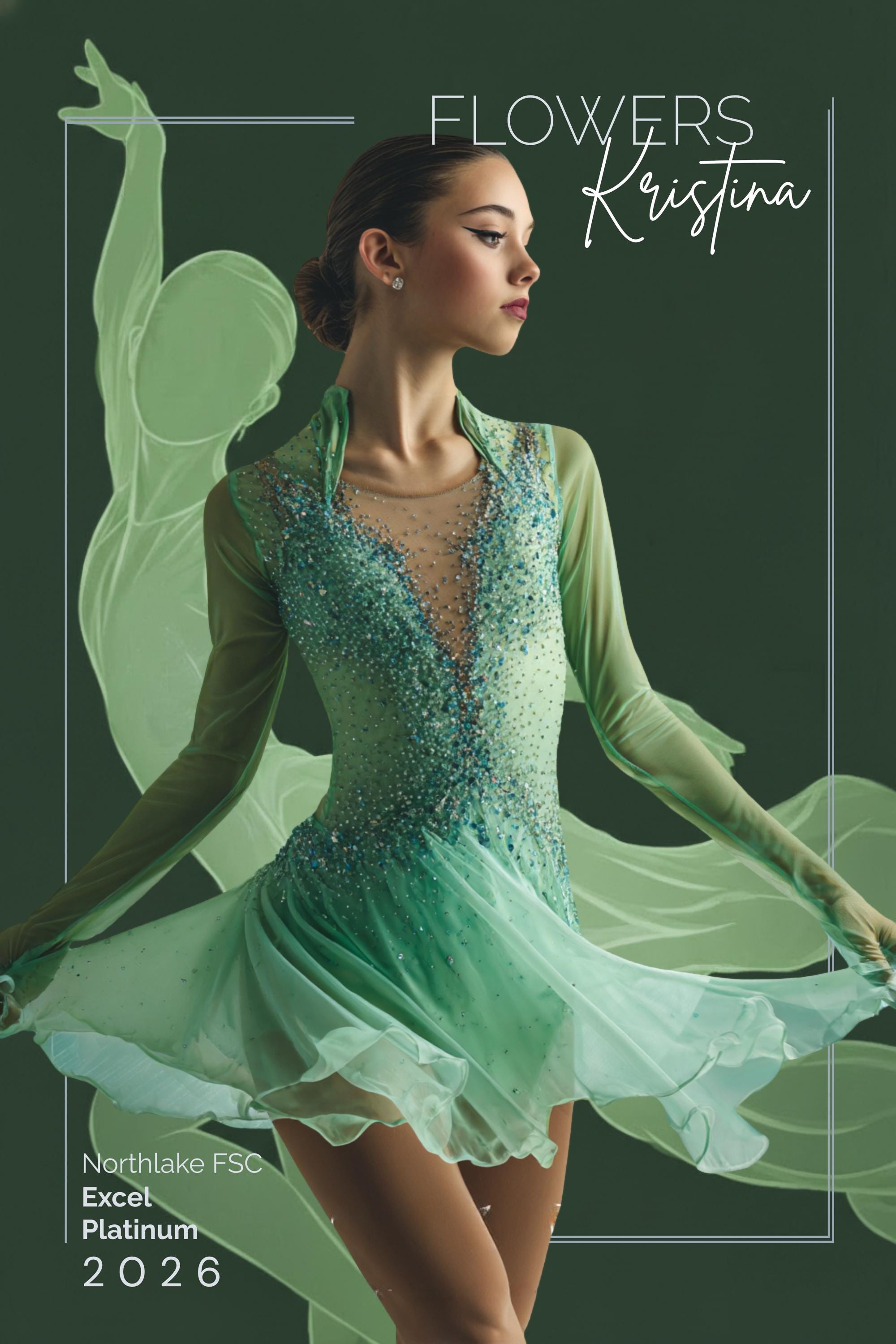 Graceful Silhouette Figure Skating Poster Template | Editable in Canva | 2:3