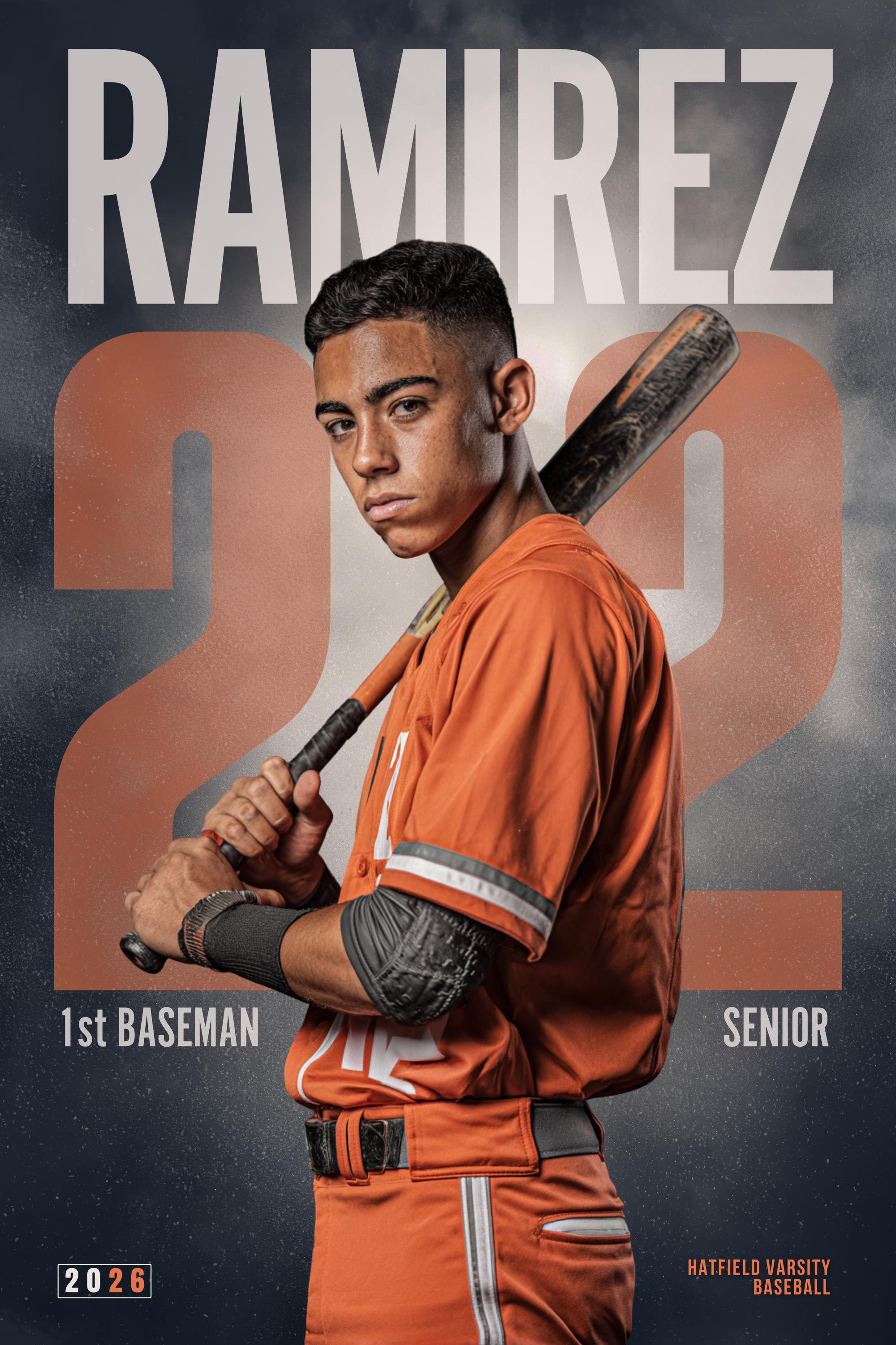 Oversized Number Baseball Poster Template | Editable in Canva | 2:3