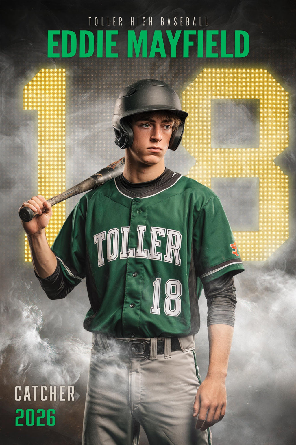 Scoreboard Numbers Baseball Poster Template | Editable in Photoshop | 2:3