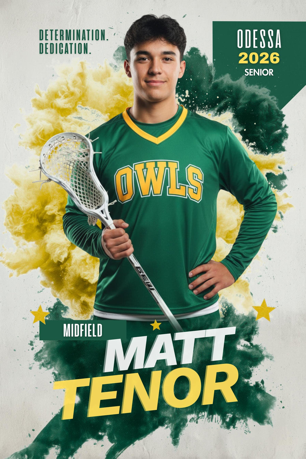 Color Burst Lacrosse Poster Template | Editable in Canva | 2:3