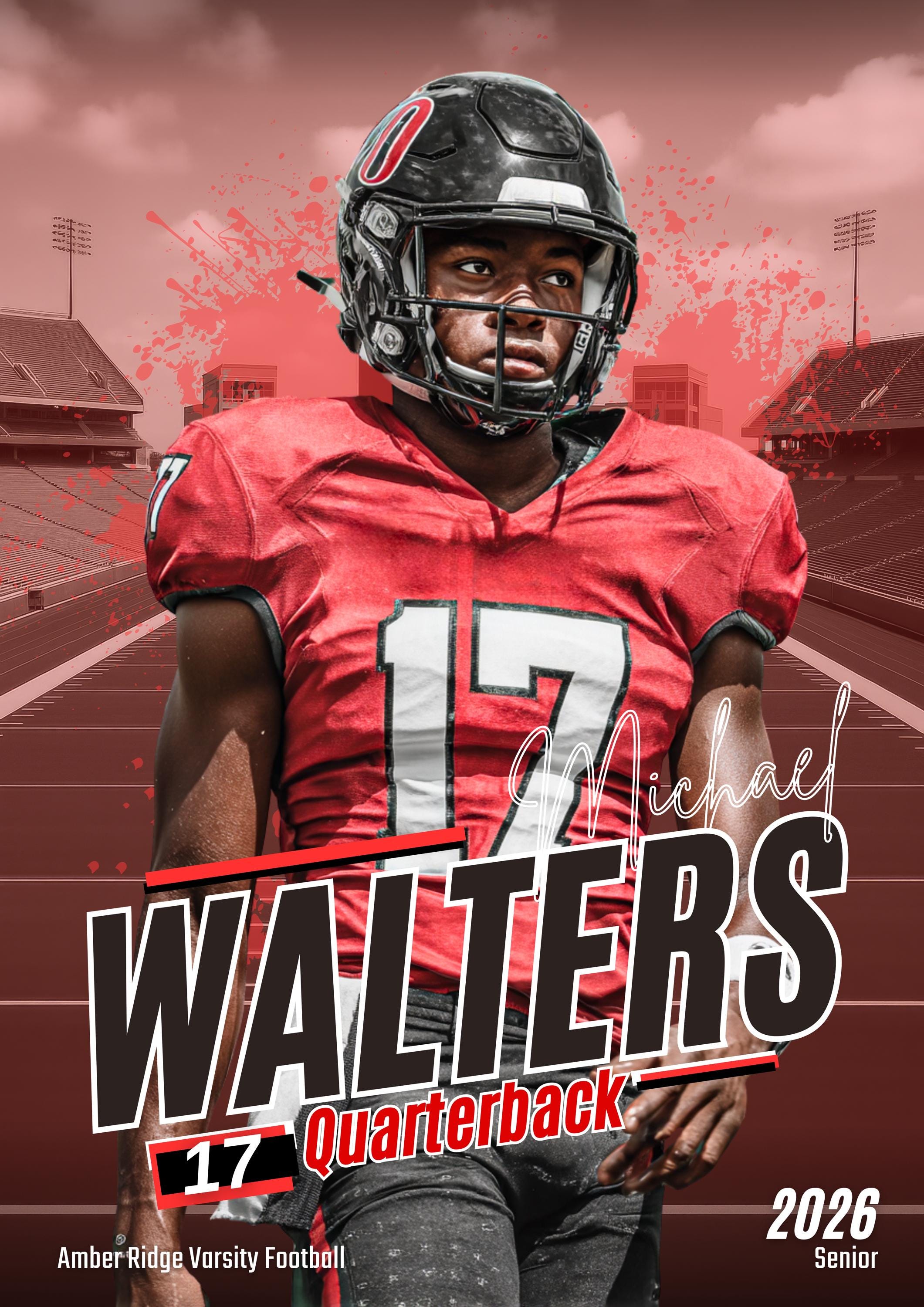 Football Player Poster Template | Editable in Canva | 2:3