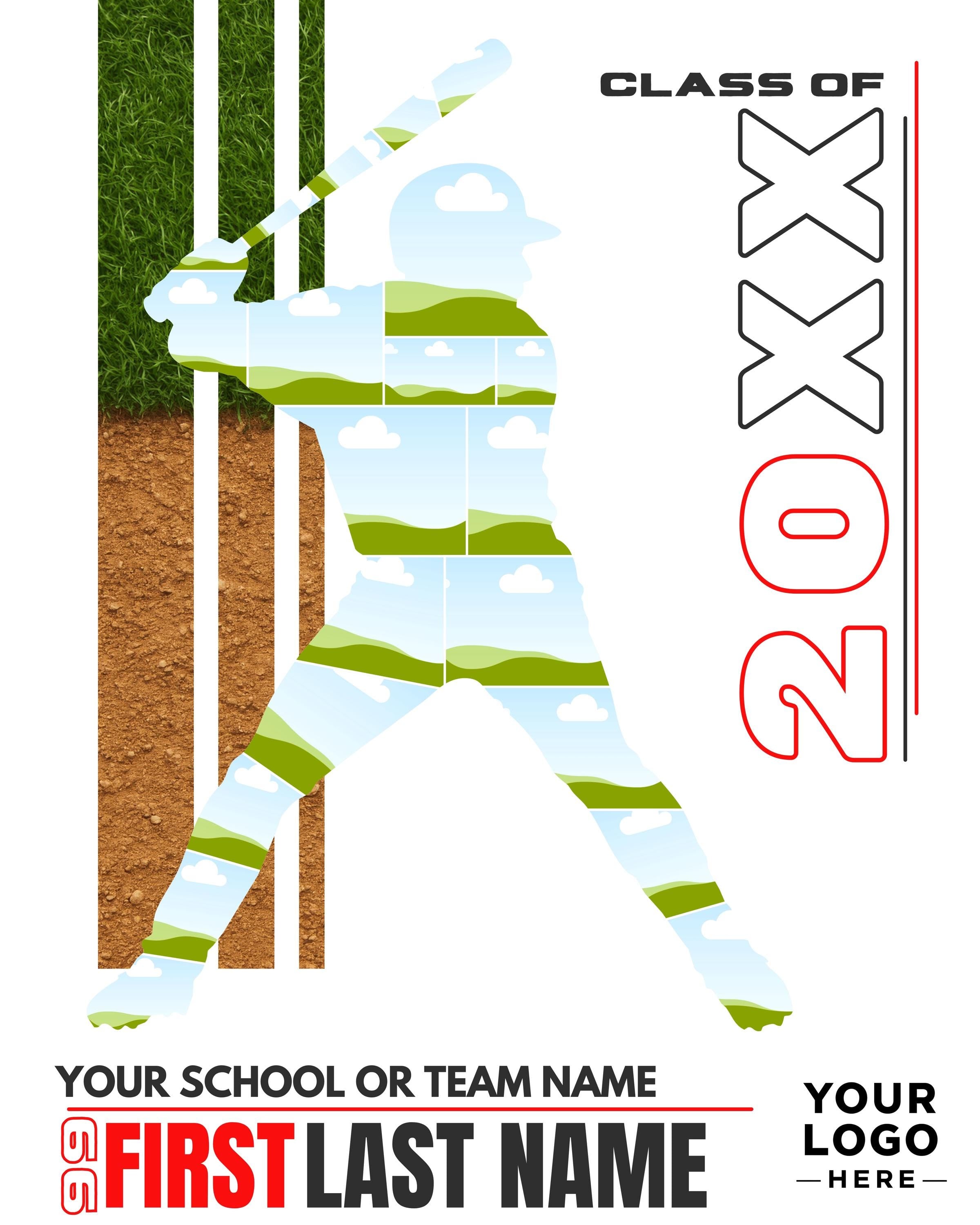 Baseball Poster Template | Editable in Canva | 4:5 | Silhouette Style