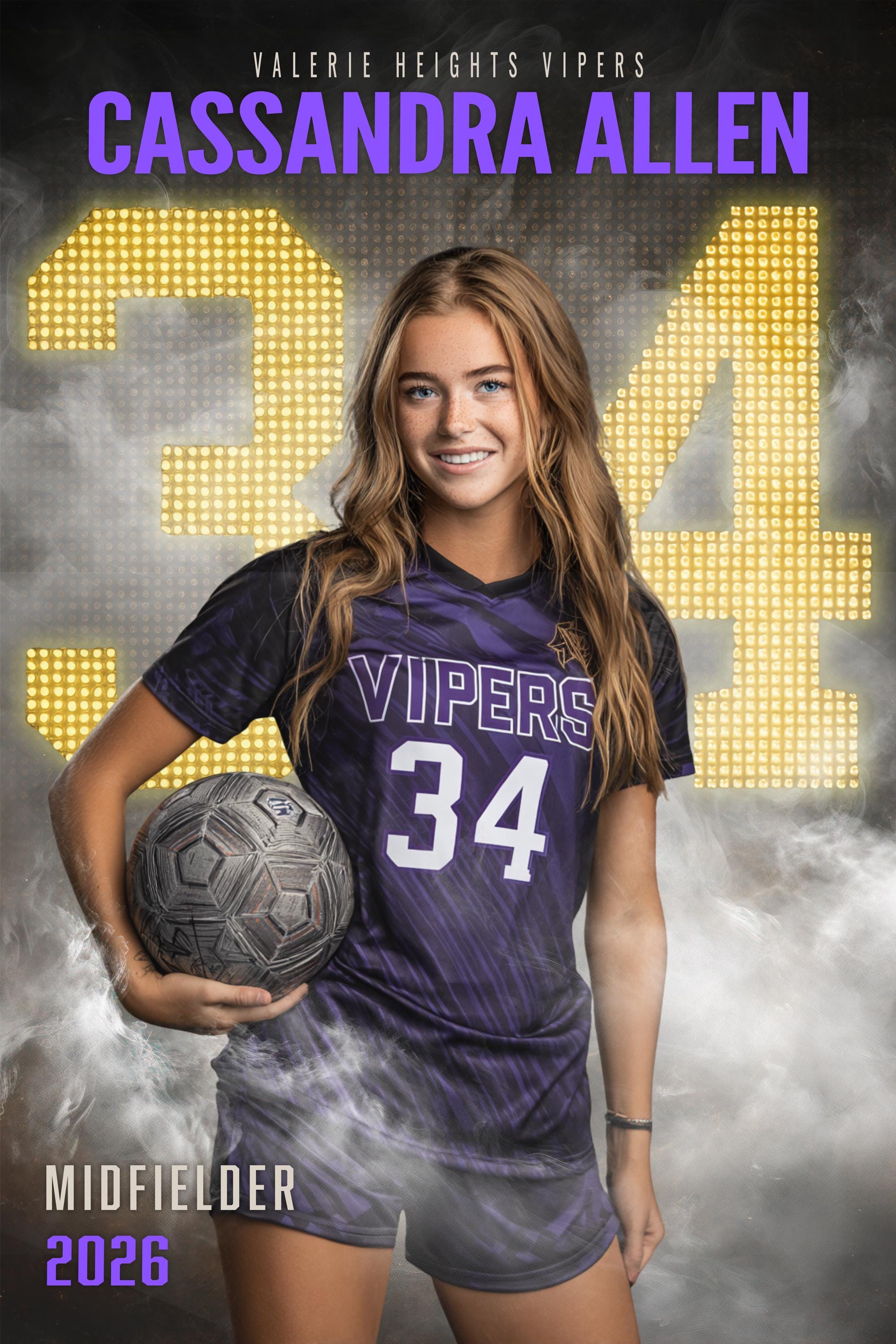 Scoreboard Numbers Soccer Poster Template | Editable in Photoshop | 2:3