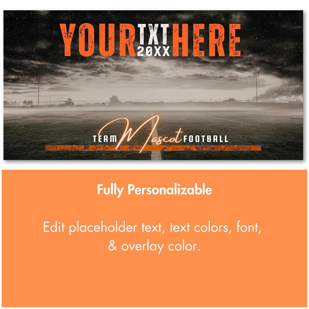 Gritty Football Team Banner Template | Editable in Canva | 2:1
