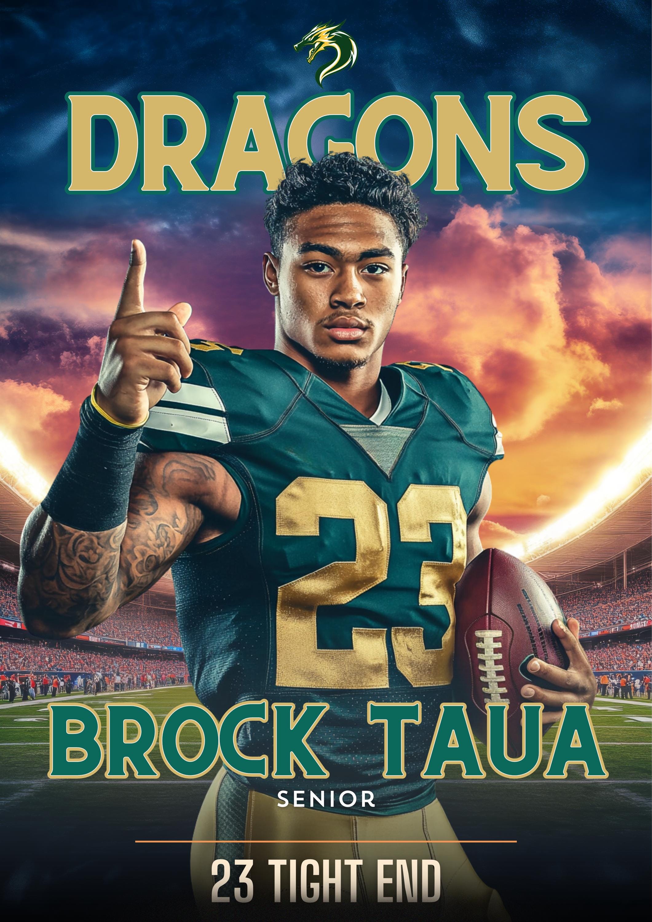 Sunset Stadium Football Poster Template | Editable in Canva | 5:7