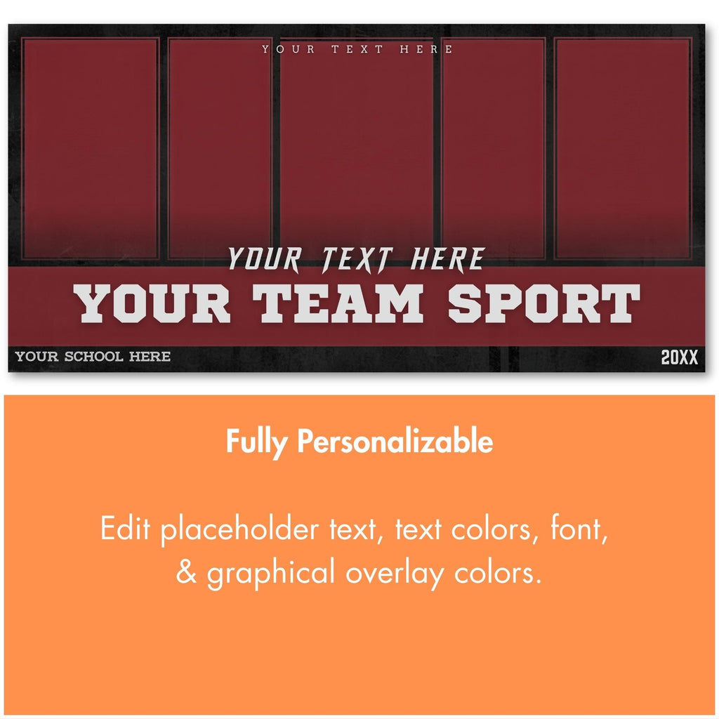 Colored Panels All Sports Team Banner Template | Editable in Canva | 2:1