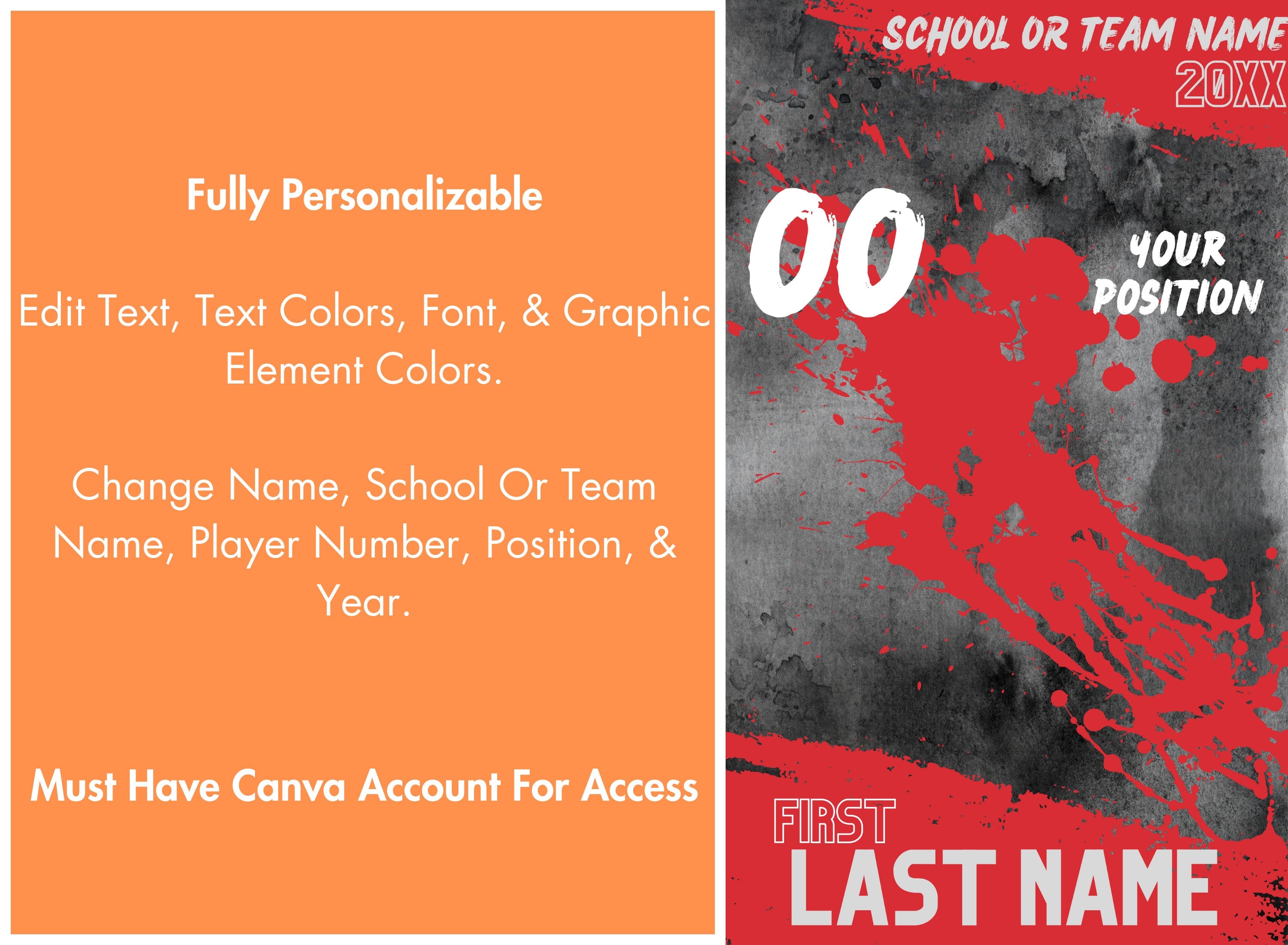 Grungy Sports Poster Template | Editable in Canva | 3:5