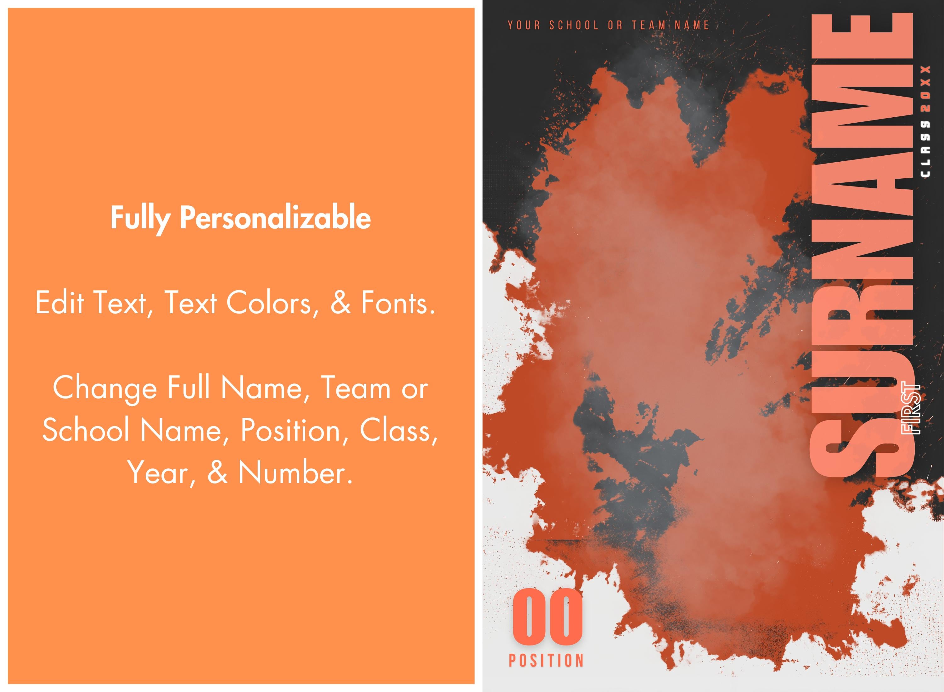 Color Splash Soccer Poster Template | Editable in Canva | 2:3