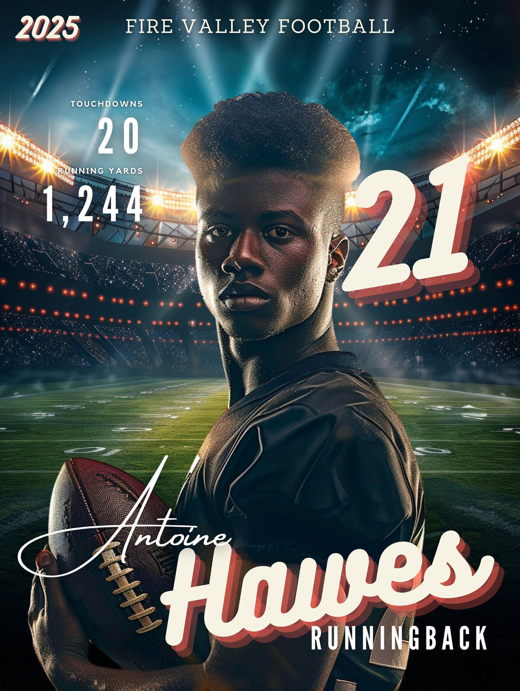 Gameday Football Poster Template | Editable in Canva | 3:4