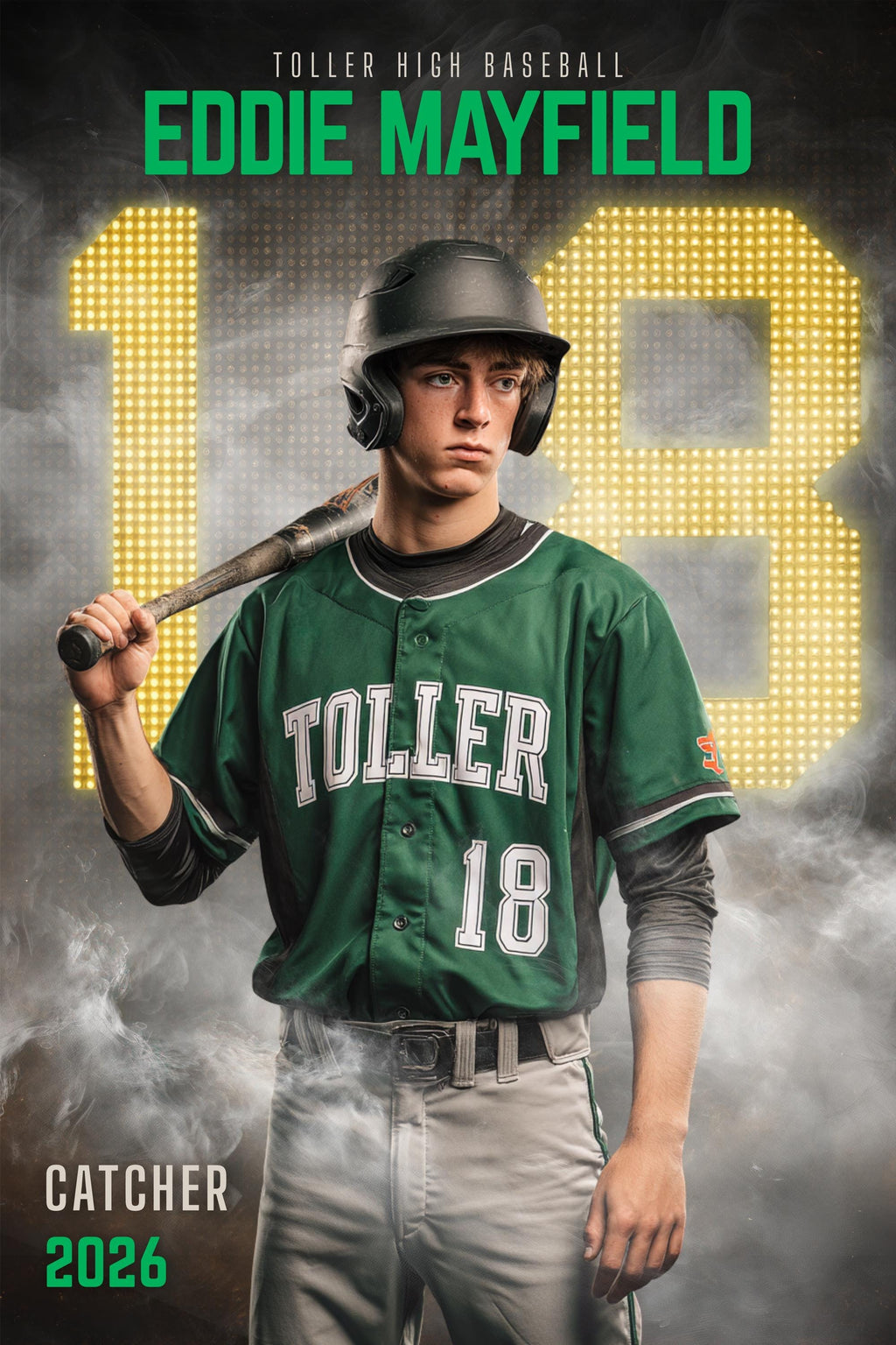 Scoreboard Numbers Baseball Poster Template | Editable in Canva | 2:3