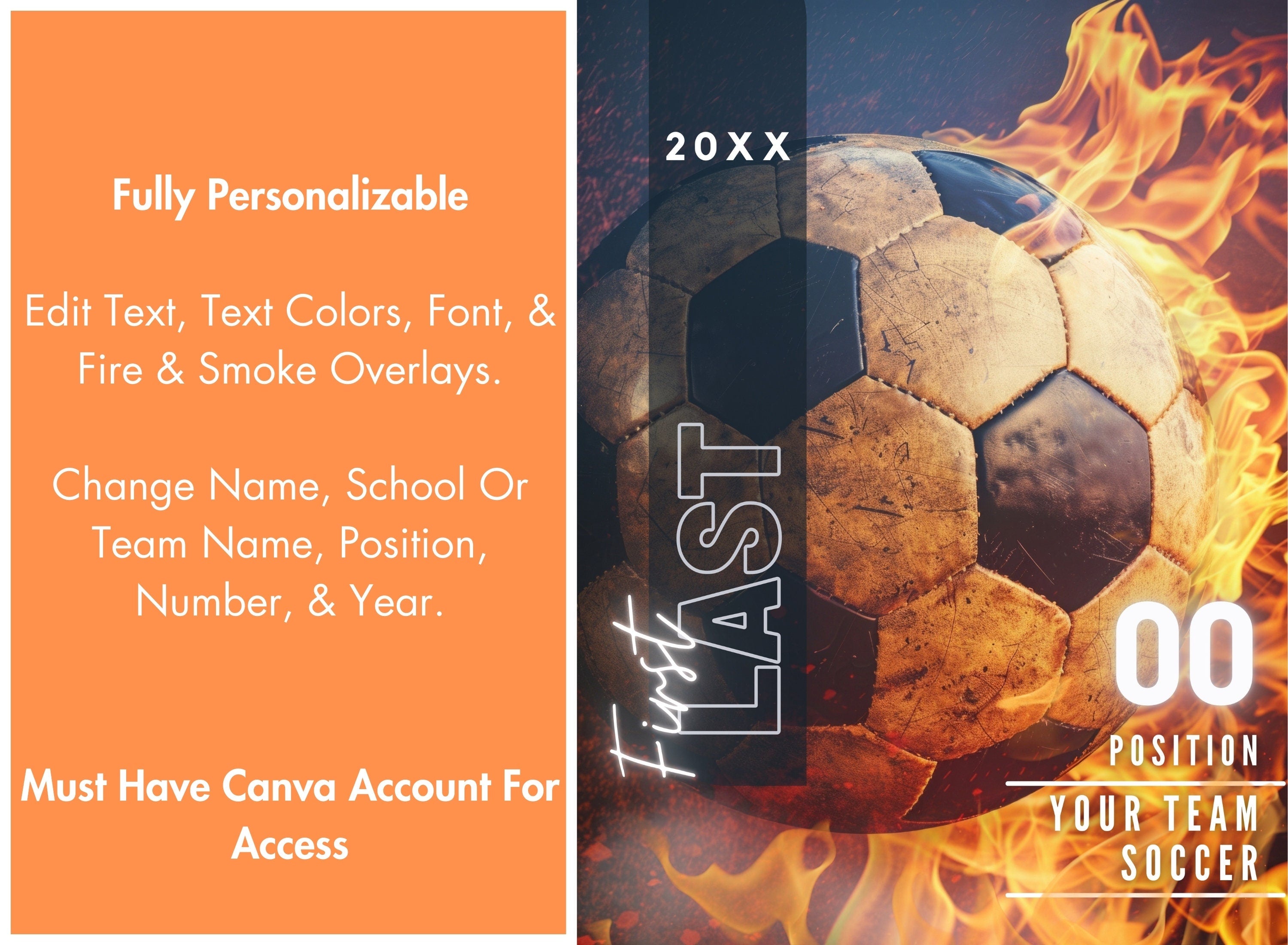 Soccer Poster Template | Editable in Canva | 3:4 | Custom Banners, Posters, Cards, Memory Mates, Senior Night