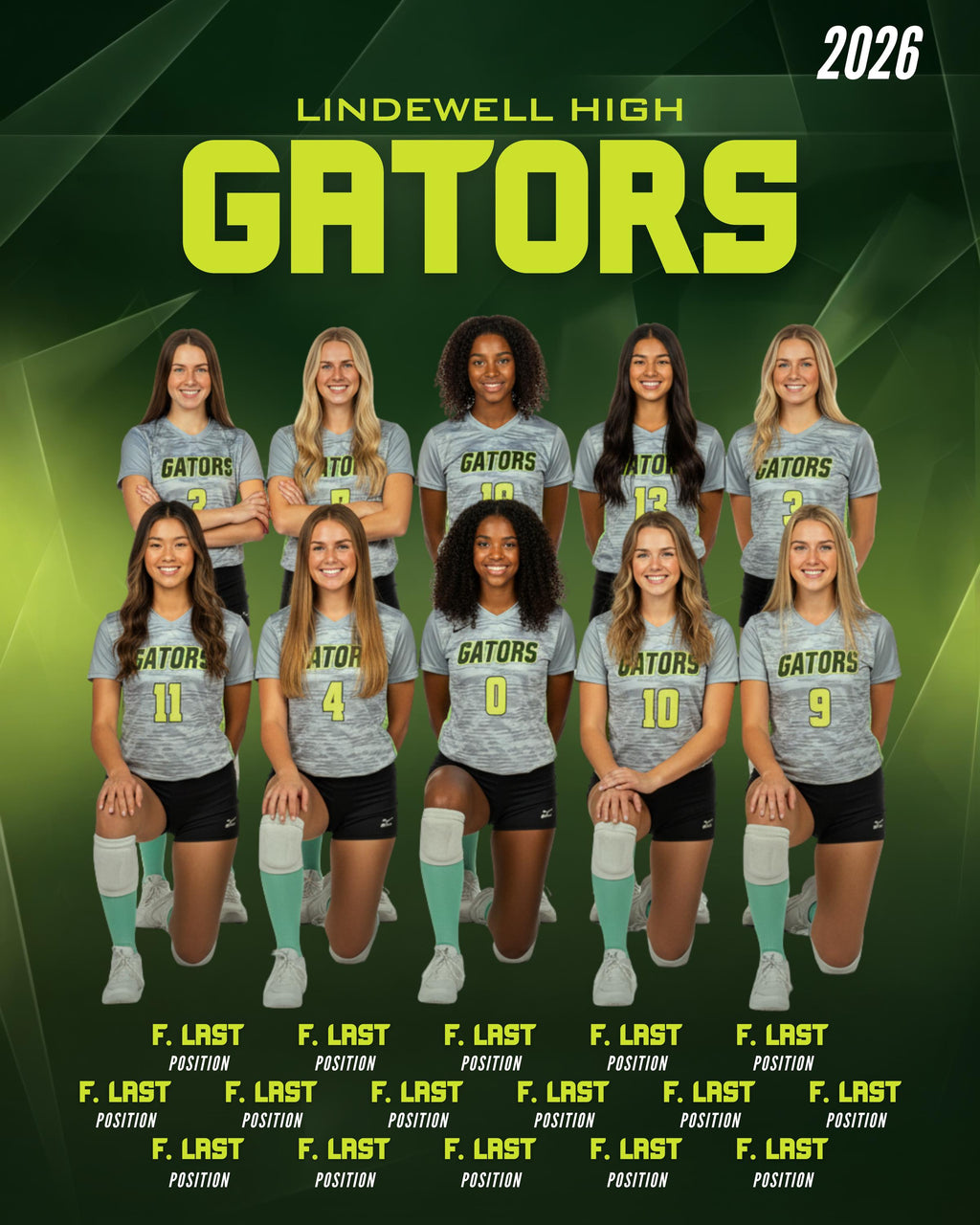 Geometric Sports Team Poster Template | Editable in Canva | 4:5