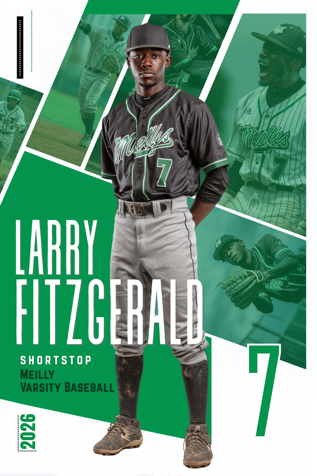 Multi-Photo Collage Baseball Poster Template | Editable in Canva | 2:3