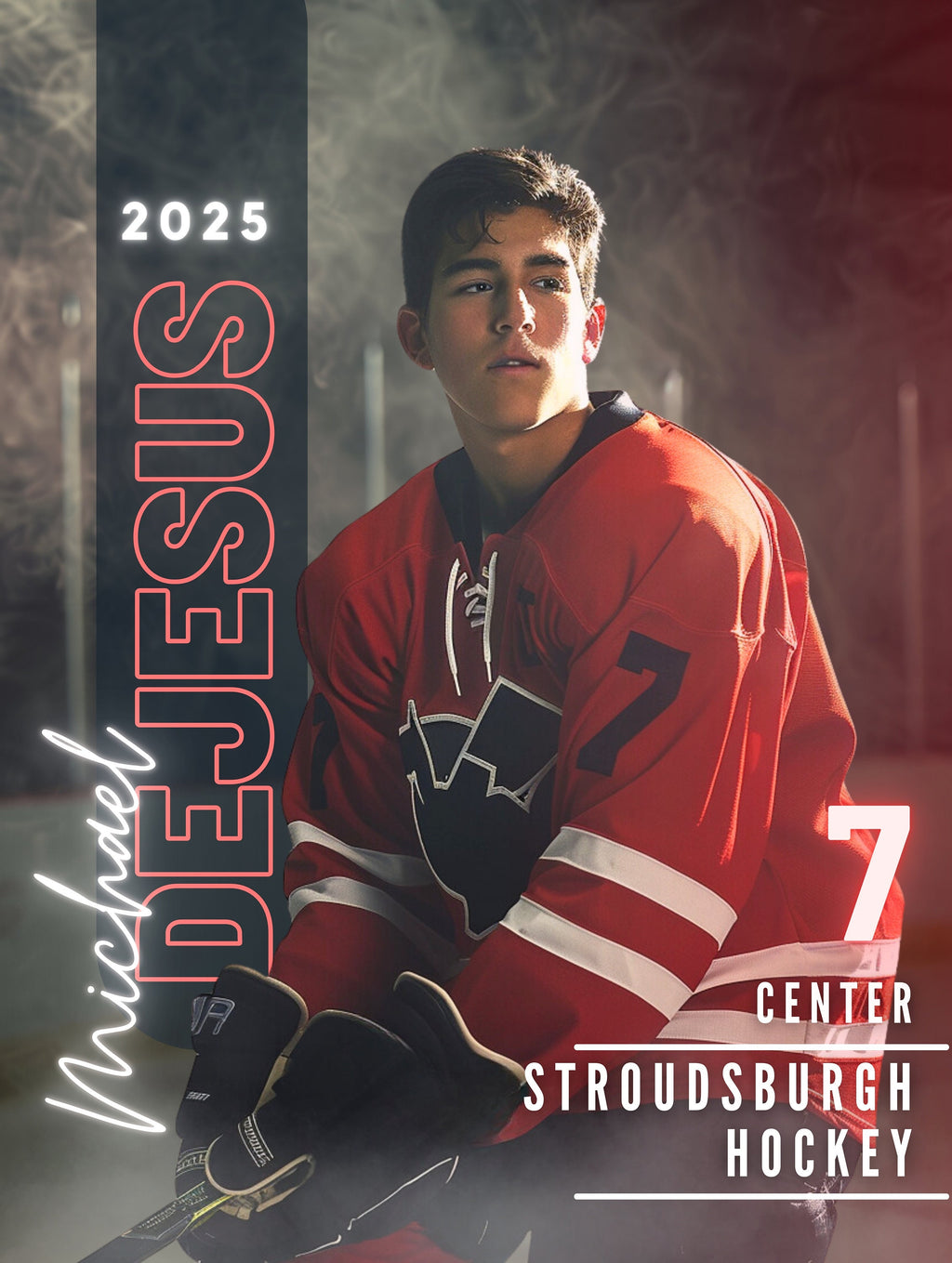 Cold Smoke Hockey Poster Template | Editable in Canva | 3:4