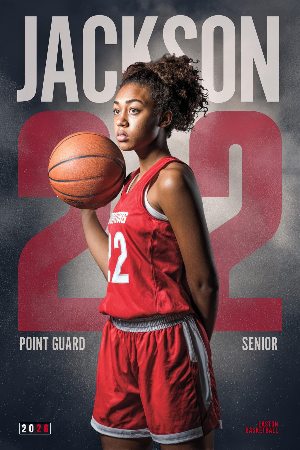 Oversized Number Basketball Poster Template | Editable in Canva | 2:3