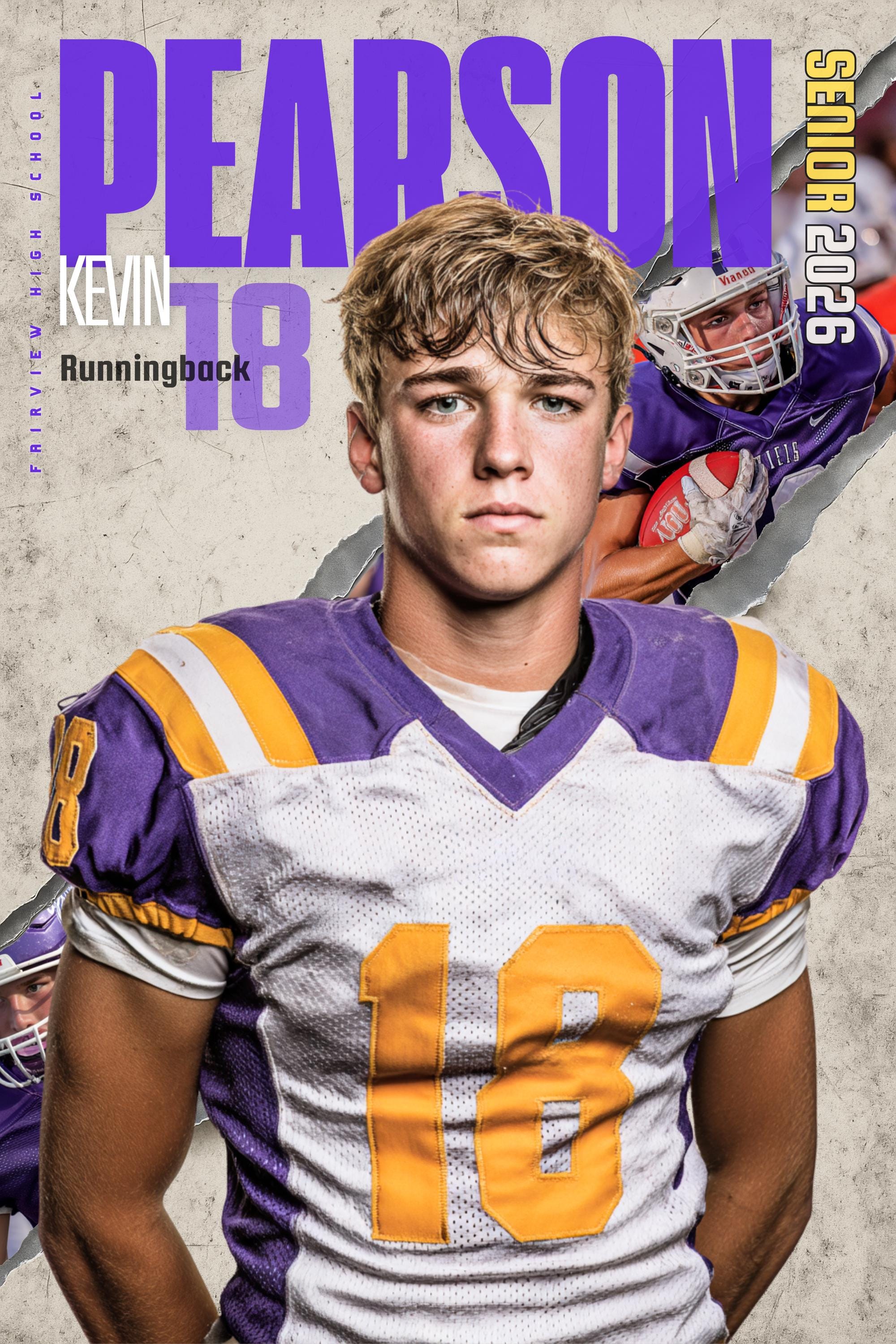 Torn Backdrop Football Poster Template | Editable in Canva | 2:3