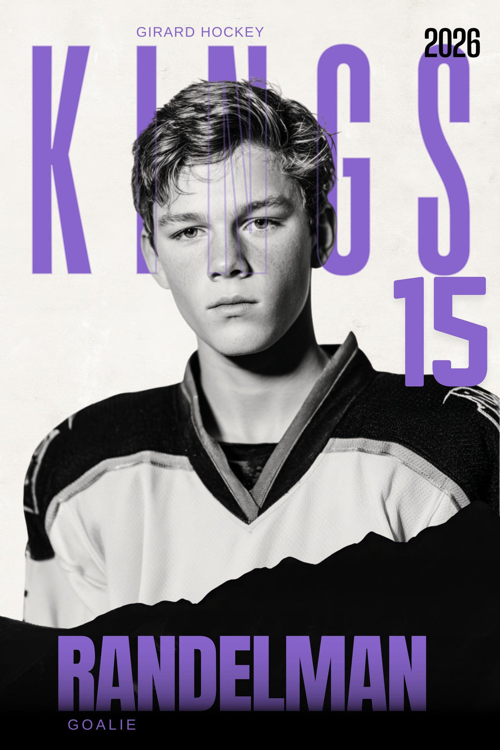 Editorial-Style Hockey Poster Template | Editable in Canva | 2:3
