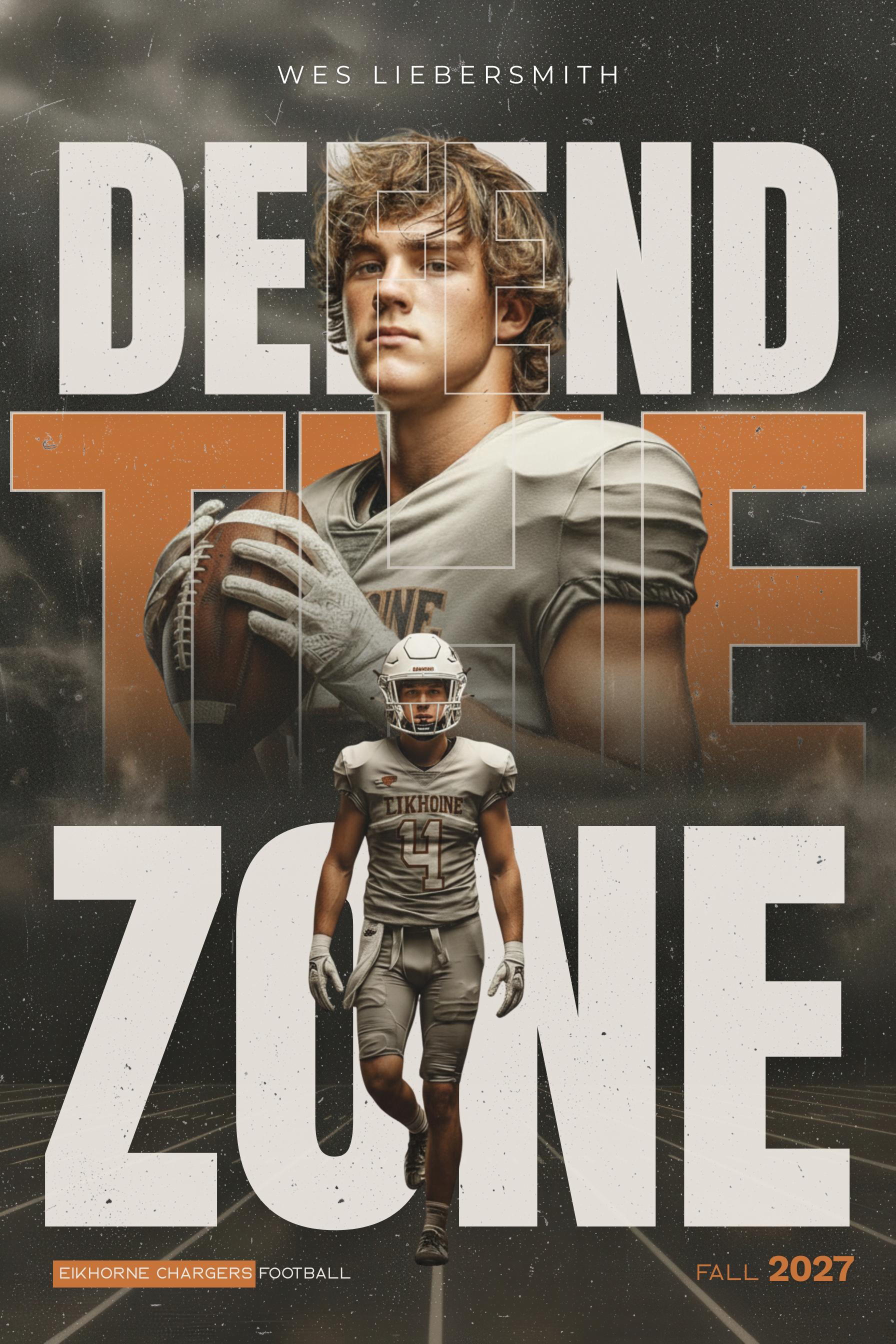 Bold Typography Football Poster Template | Editable in Canva | 2:3