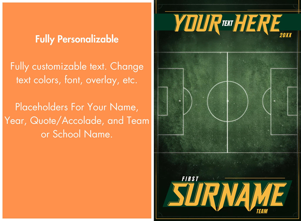 Soccer Field Player Poster Template | Editable in Canva | 2:3