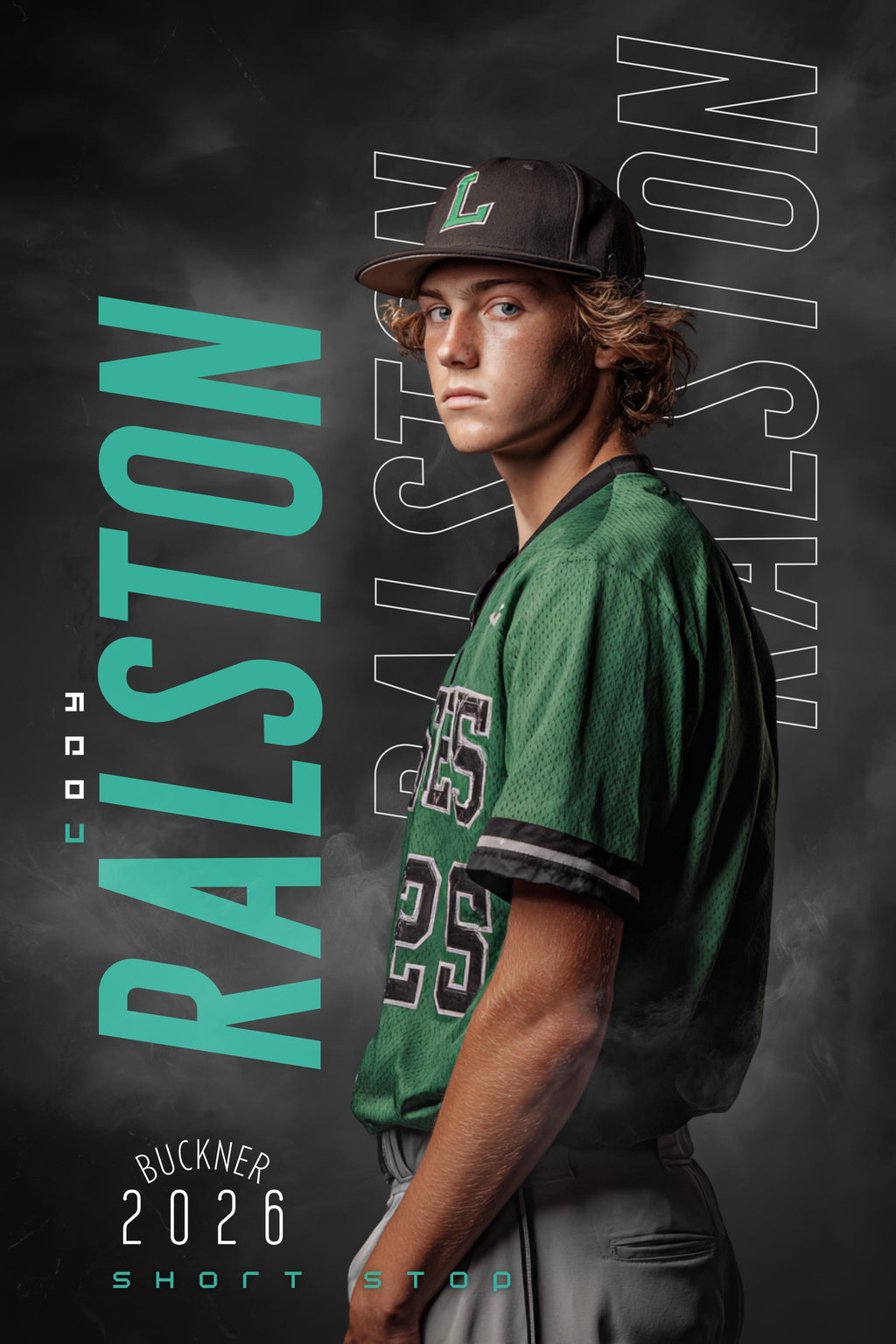 Repeating Name Baseball Poster Template | Editable in Canva | 2:3