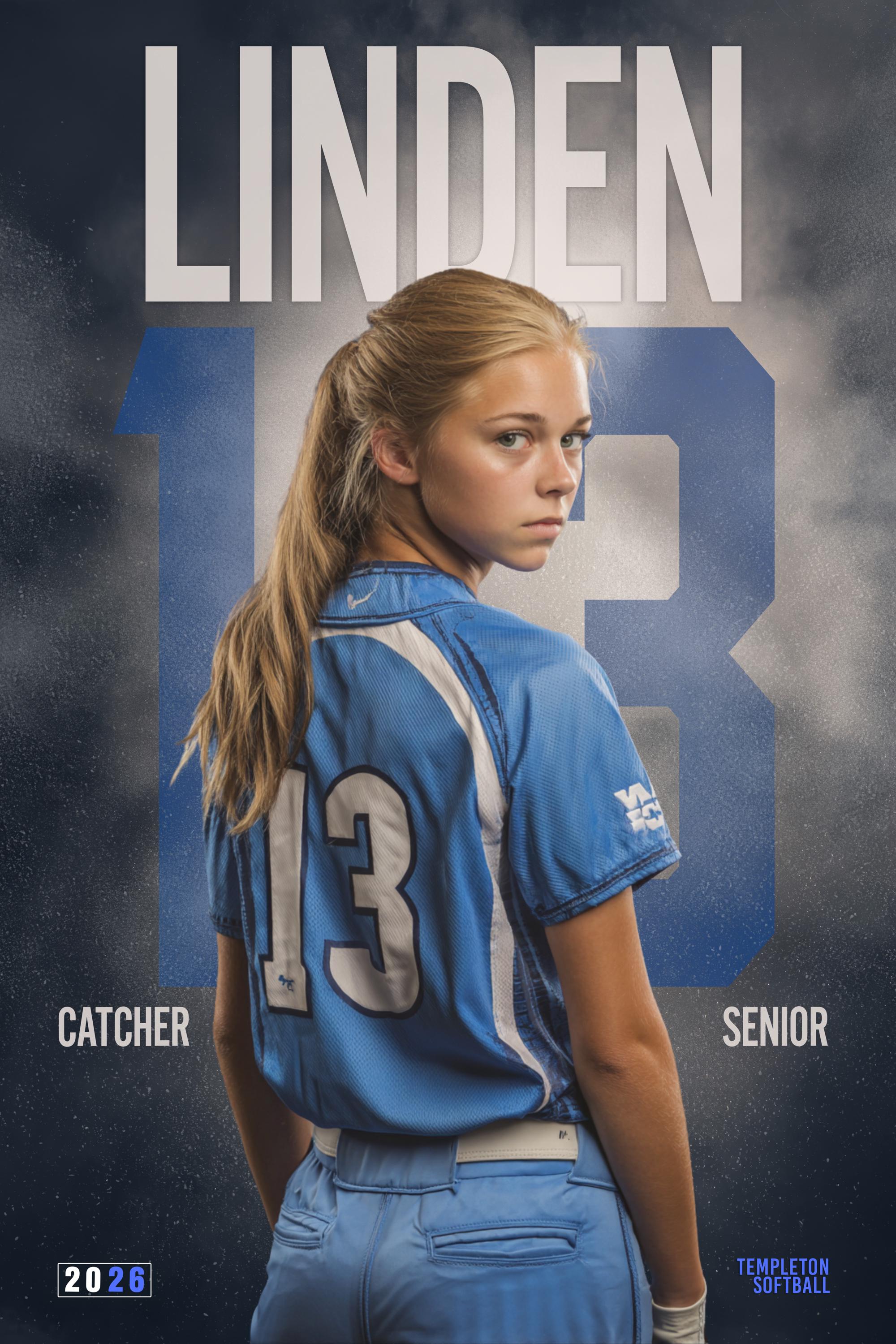 Oversized Number Softball Poster Template | Editable in Photoshop | 2:3