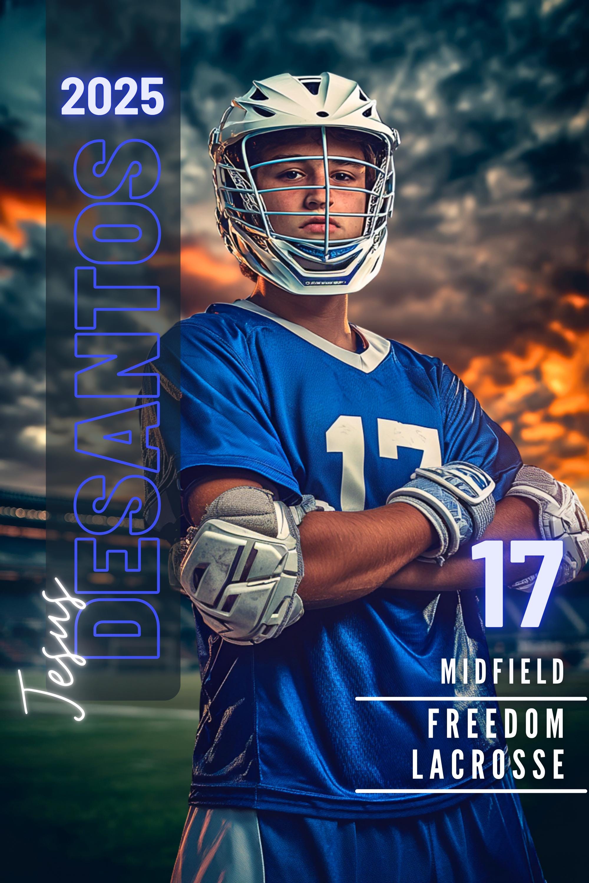 Golden Hour Lacrosse Poster Template | Editable in Canva | 3:4