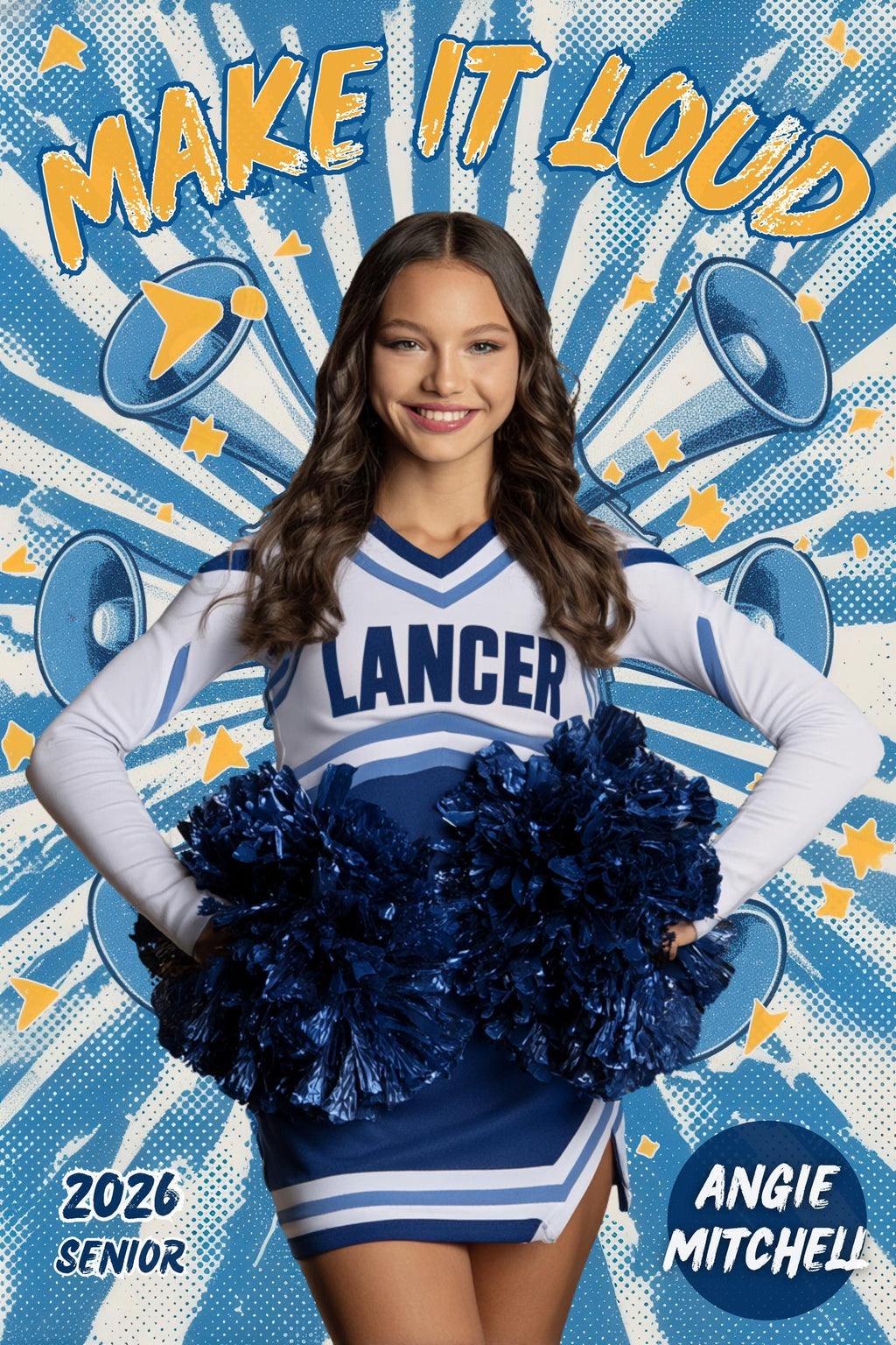 Megaphone Cheer & Dance Poster Template | Editable in Canva | 2:3