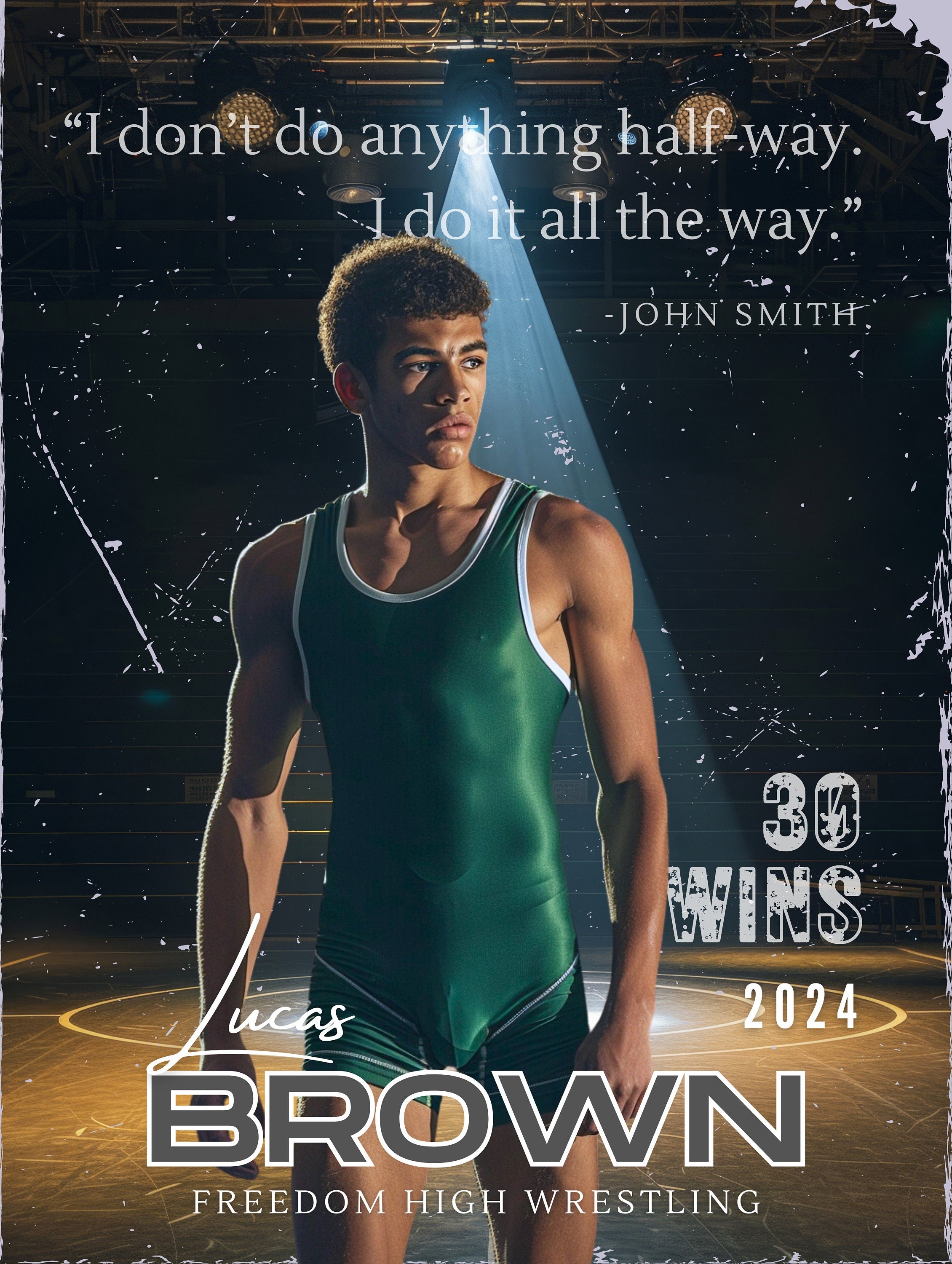 Vintage-Style Wrestling Poster Template | Editable in Canva | 2:3
