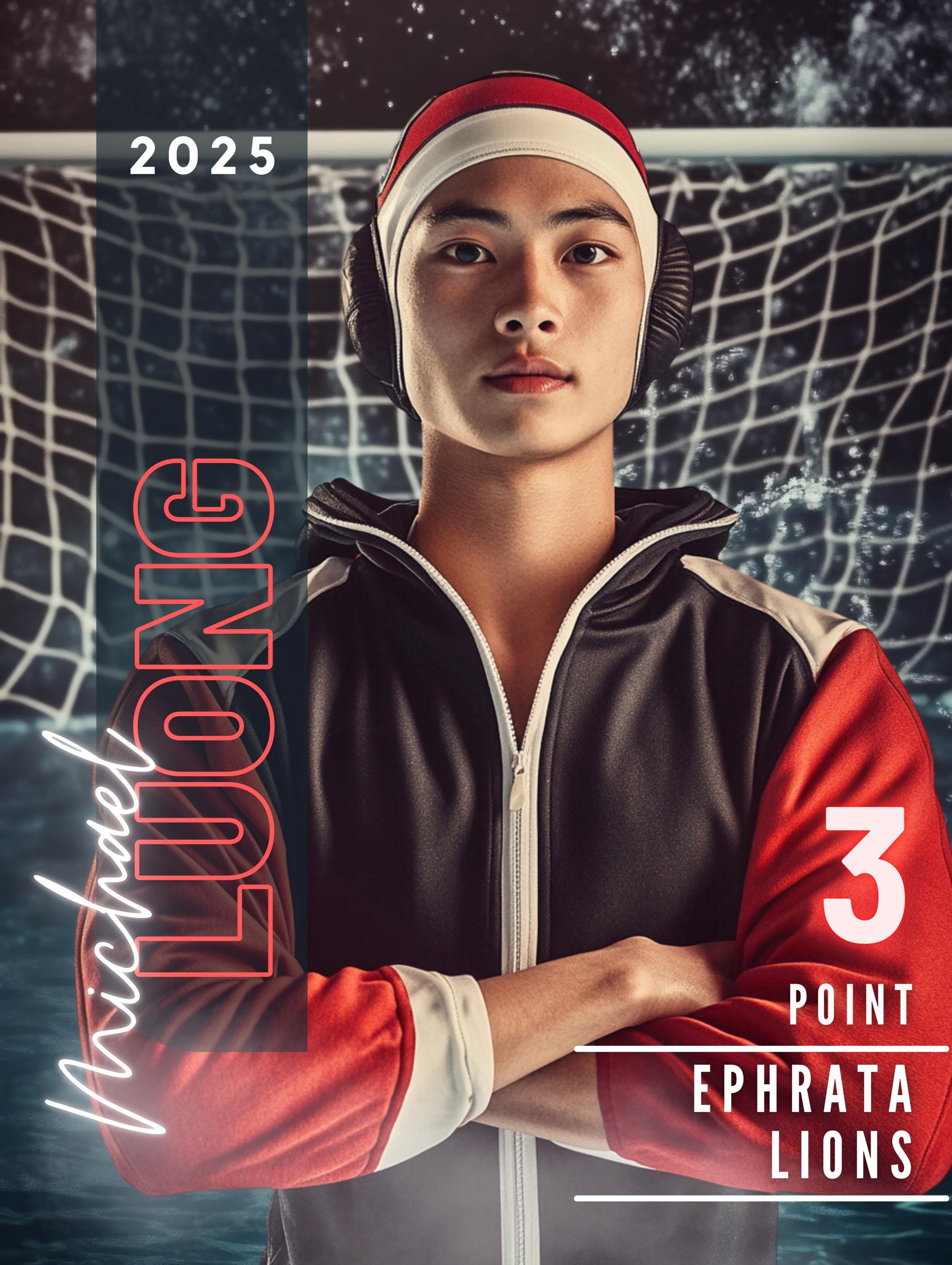 Water Polo Poster Template | Editable in Canva | 3:4 | Senior Banner, Player Poster, Memory Mate, Sports Card Design