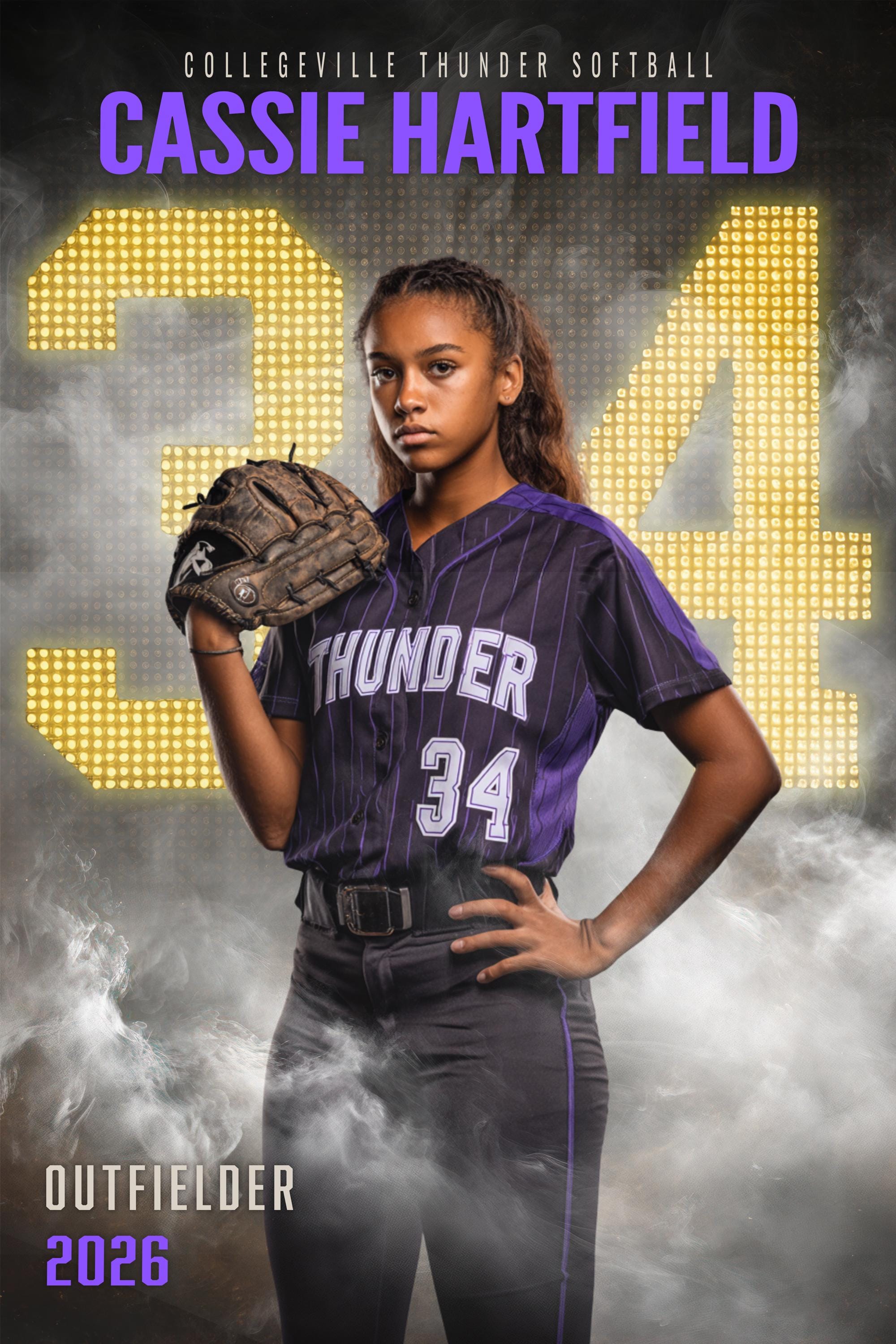 Scoreboard Numbers Softball Poster Template | Editable in Photoshop | 2:3