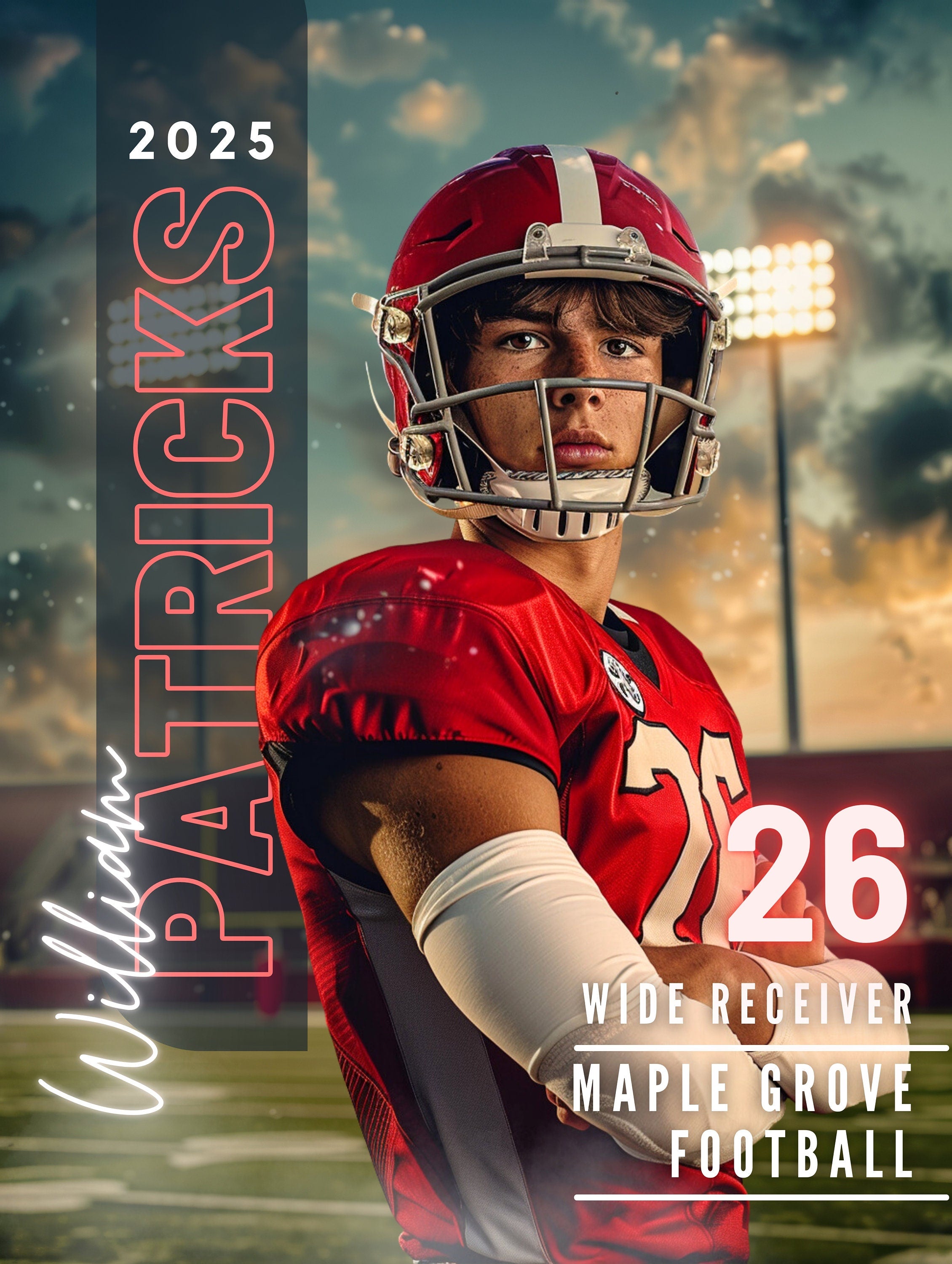 Epic Stadium Football Poster Template | Editable in Canva | 3:4