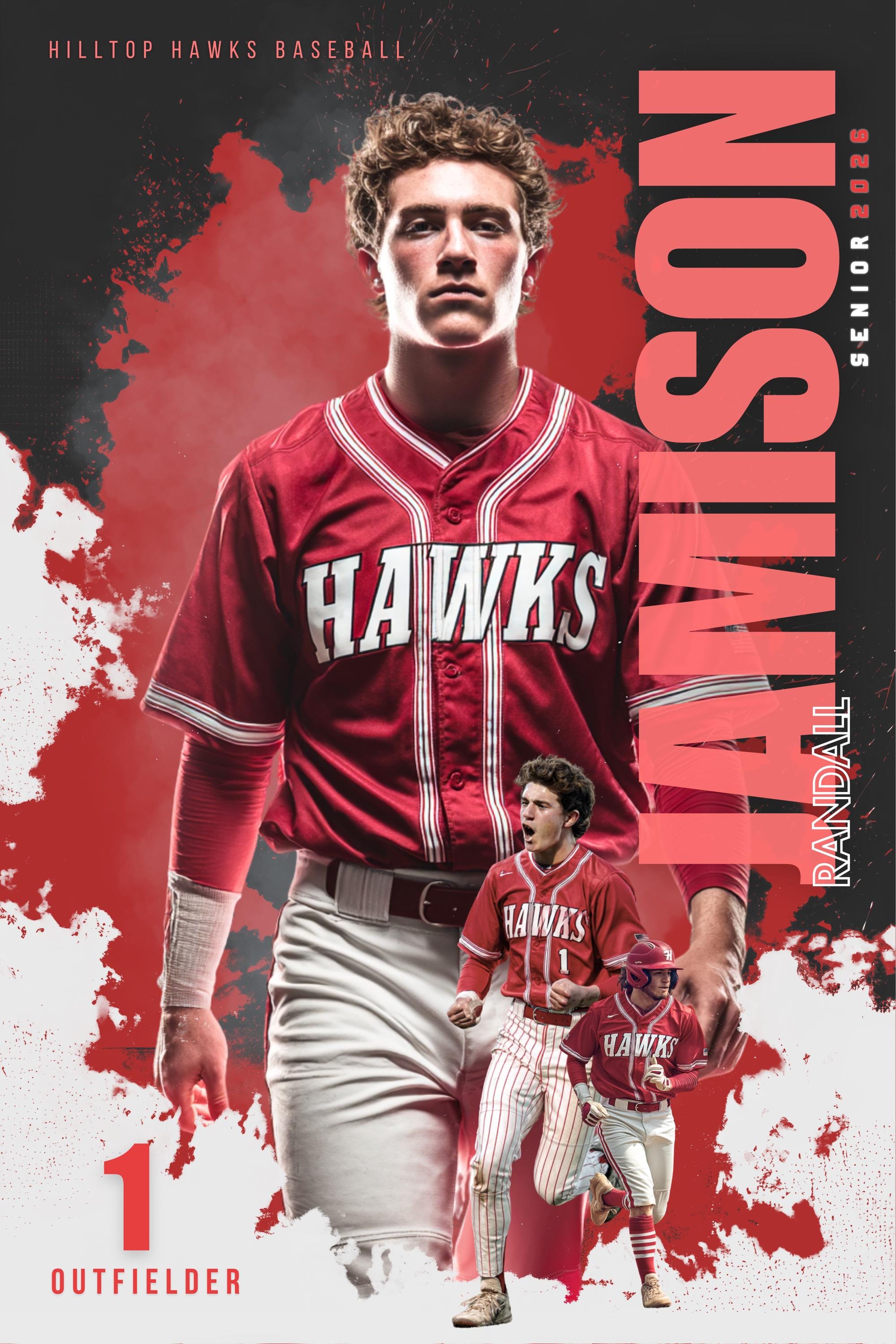 Color Splash Baseball Poster Template | Editable in Canva | 2:3