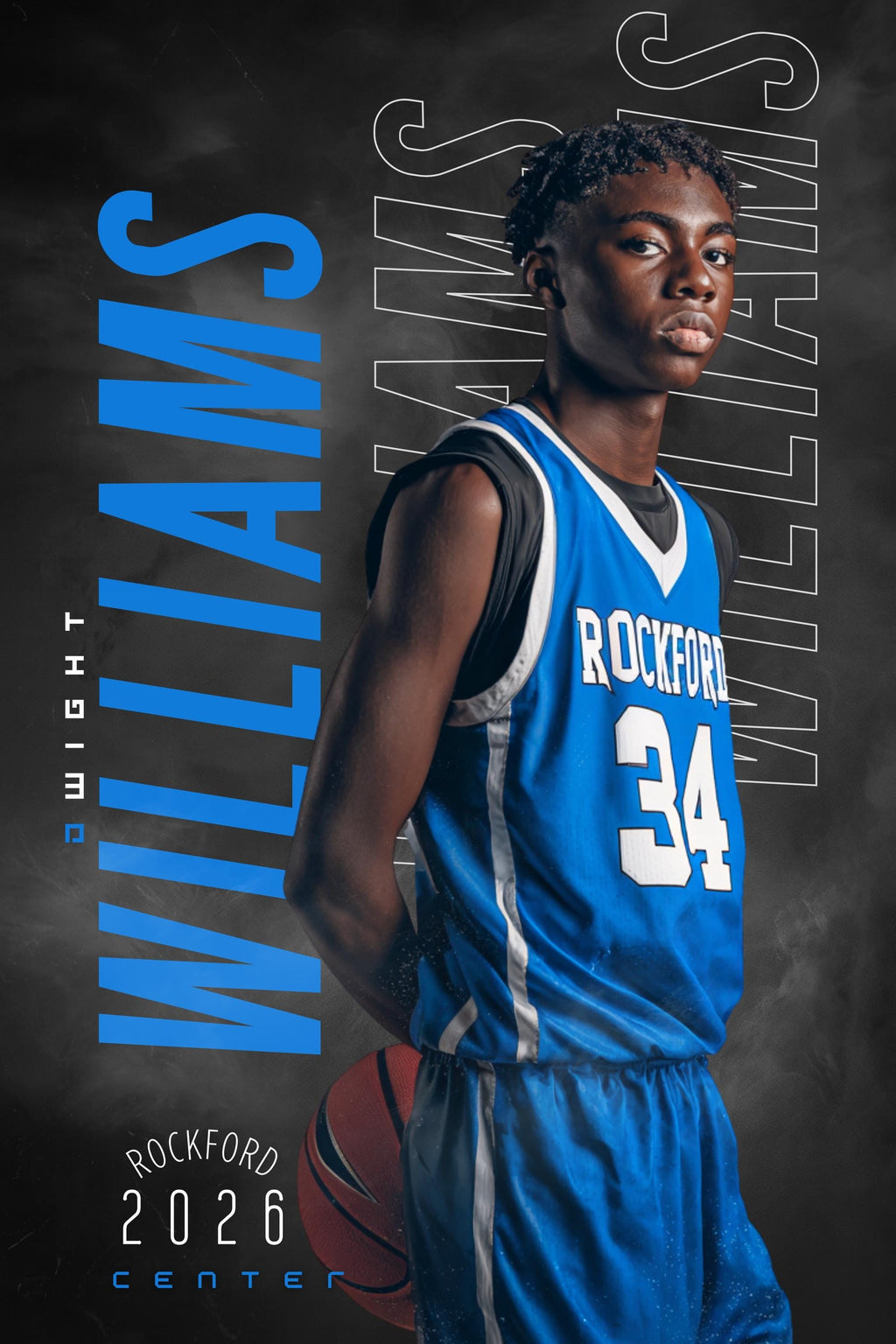 Repeating Name Basketball Poster Template | Editable in Canva | 2:3