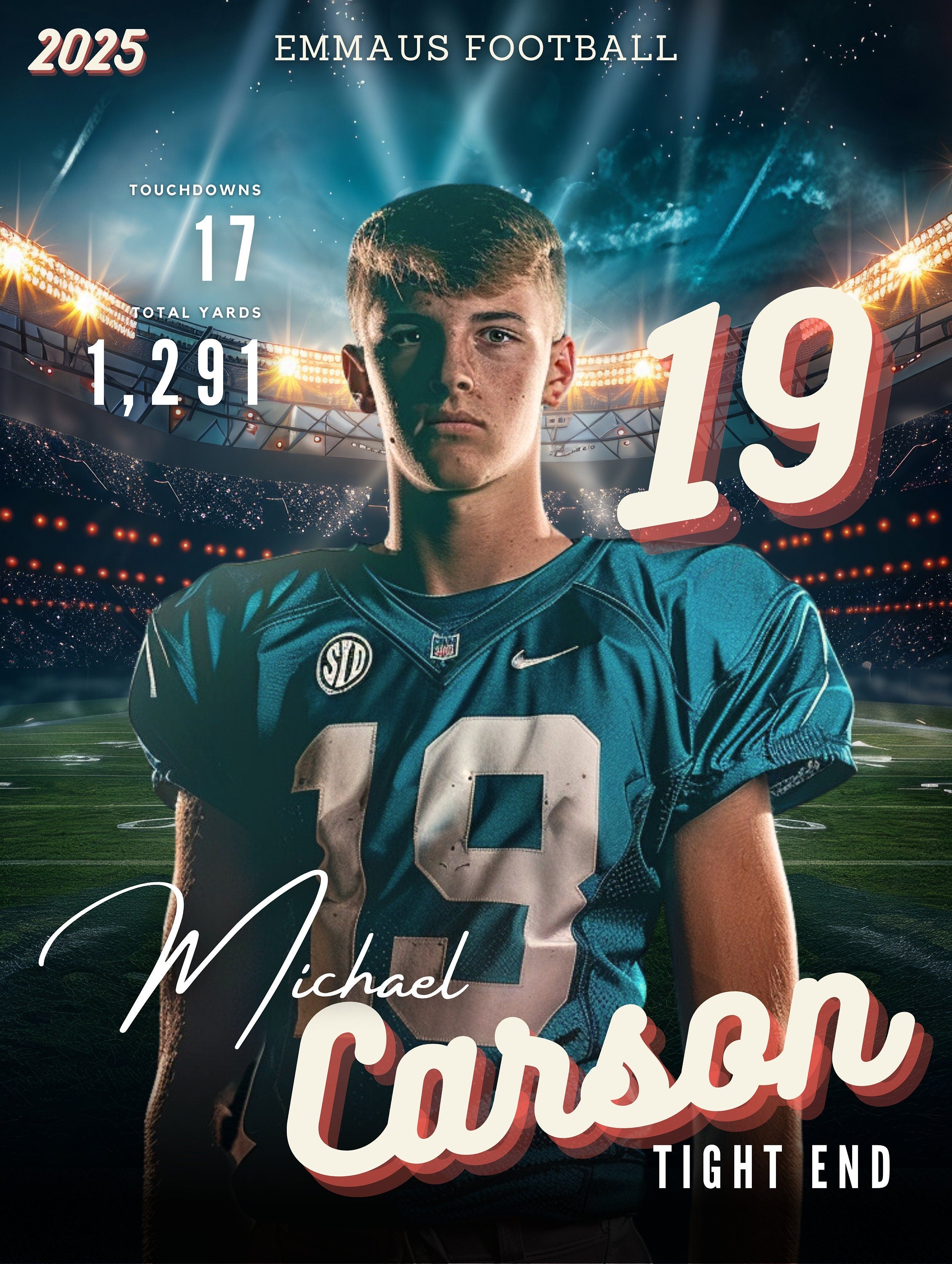 Gameday Football Poster Template | Editable in Canva | 3:4