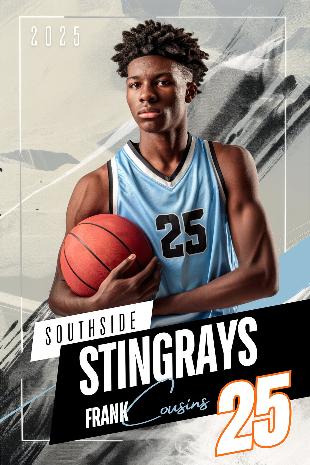 Brush Stroke All Sports Poster Template | Editable in Canva | 2:3