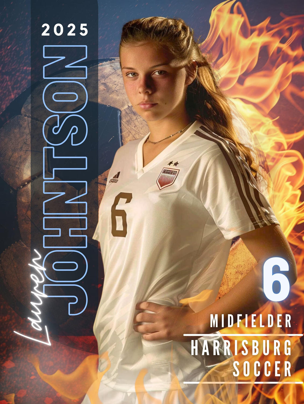 Fiery Soccer Poster Template | Editable in Photoshop | 3:4