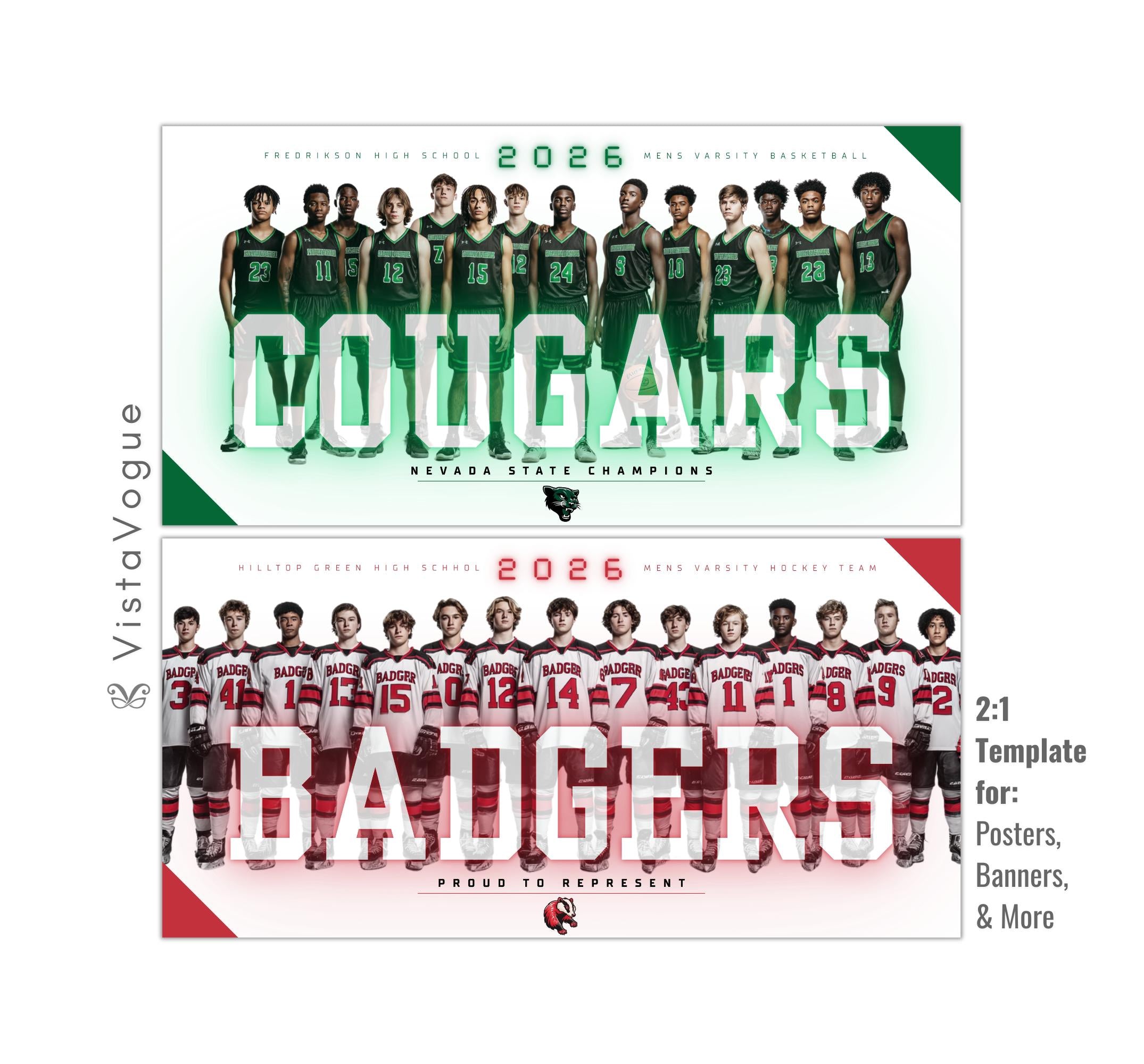 9 Sports Banners Template Bundle | Editable in Canva | Team Banners, Senior Night Posters, Memory Mates, Multi-Sport Designs