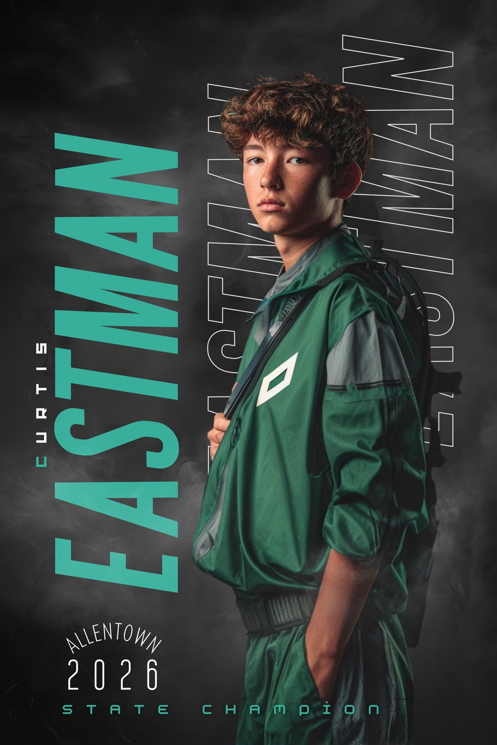 Repeating Name Archery Poster Template | Editable in Canva | 2:3