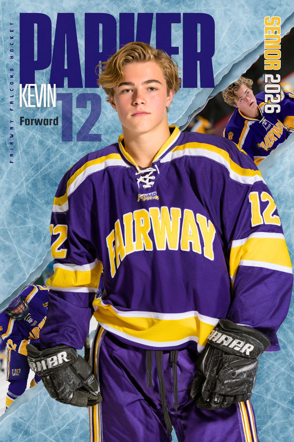 Torn Reveal Hockey Poster Template | Editable in Canva | 2:3