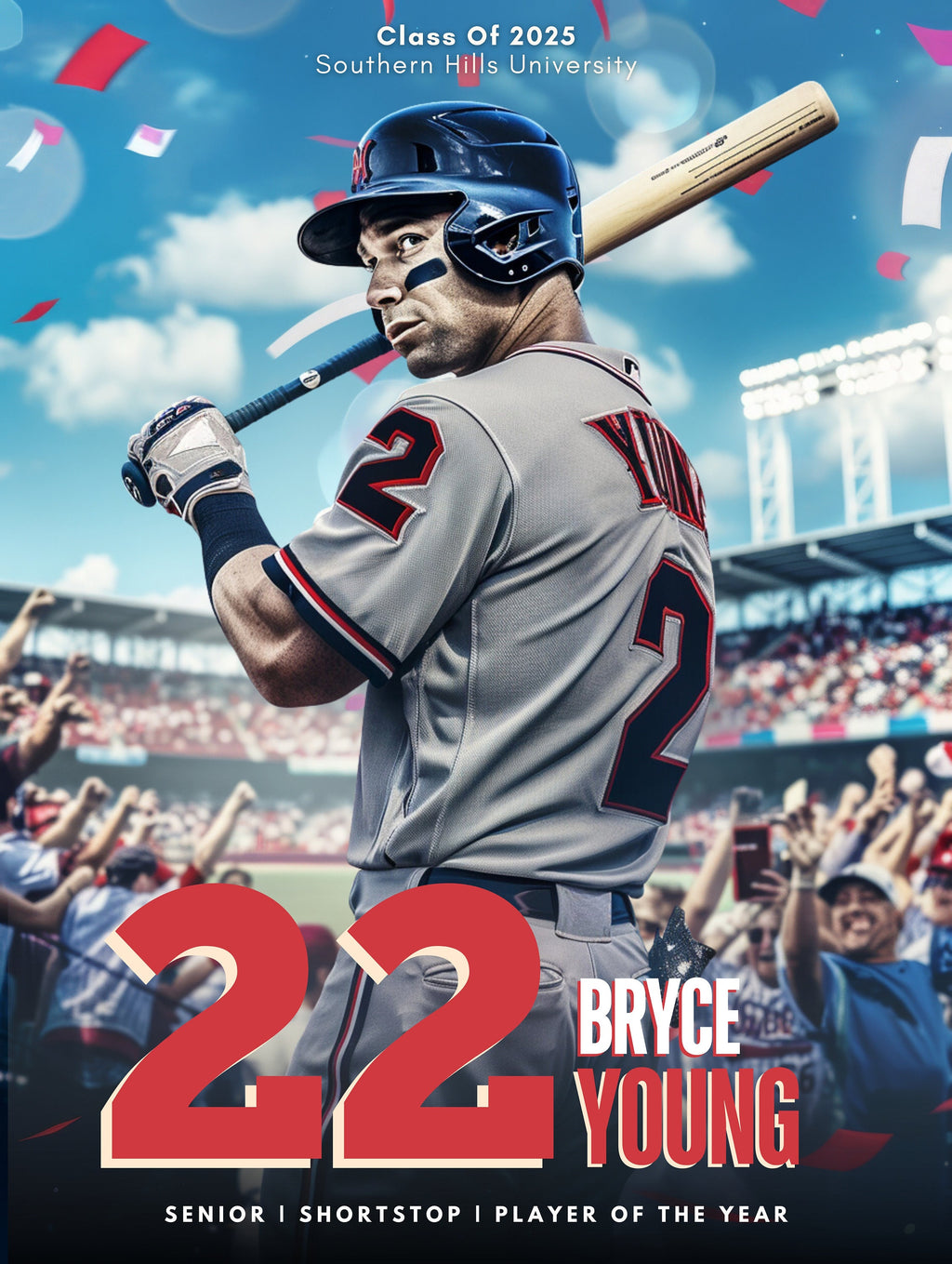Movie Poster Baseball & Softball Template | Editable in Canva | 3:4