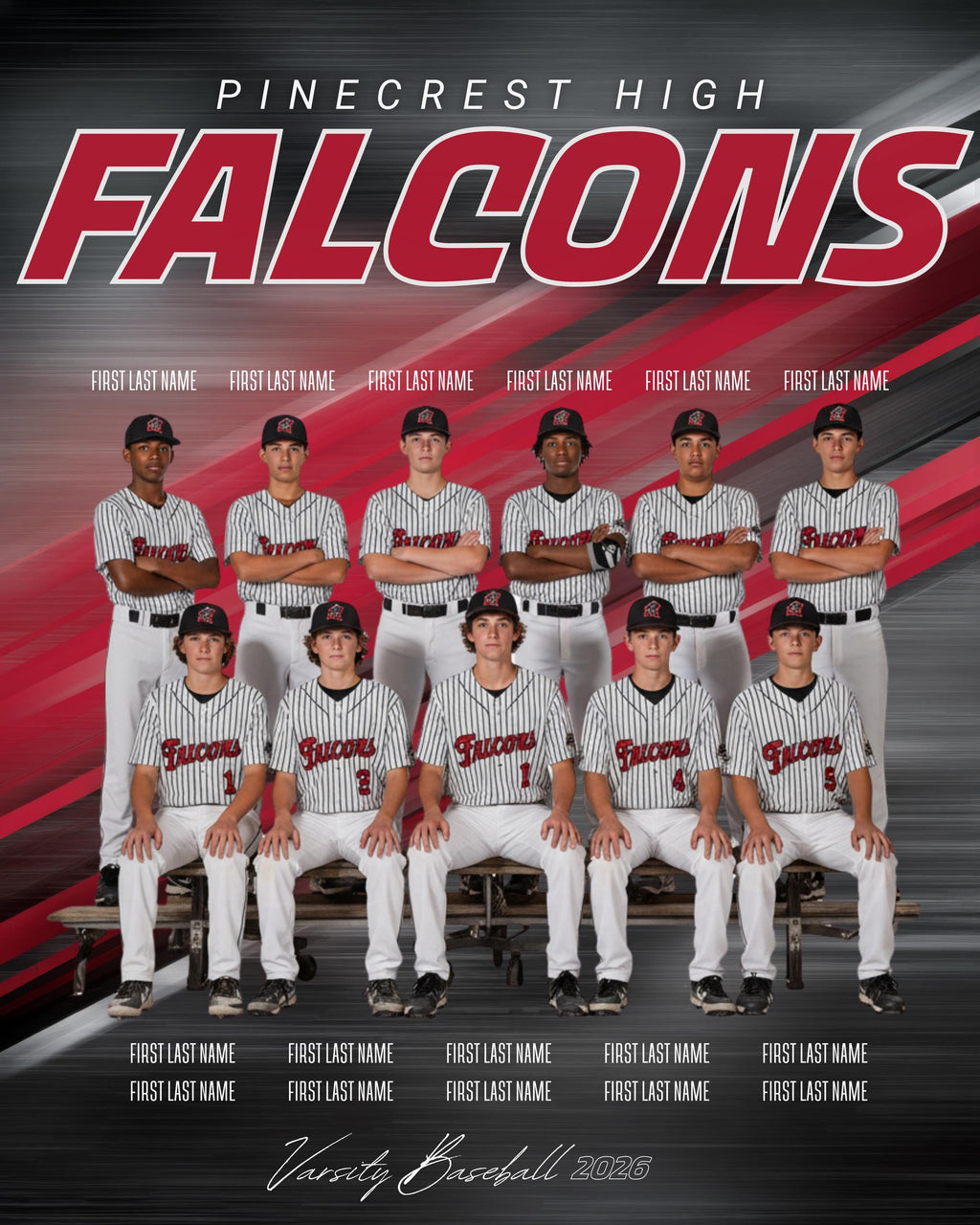 Color Streaks All Sports Team Poster Template | Editable in Canva | 4:5