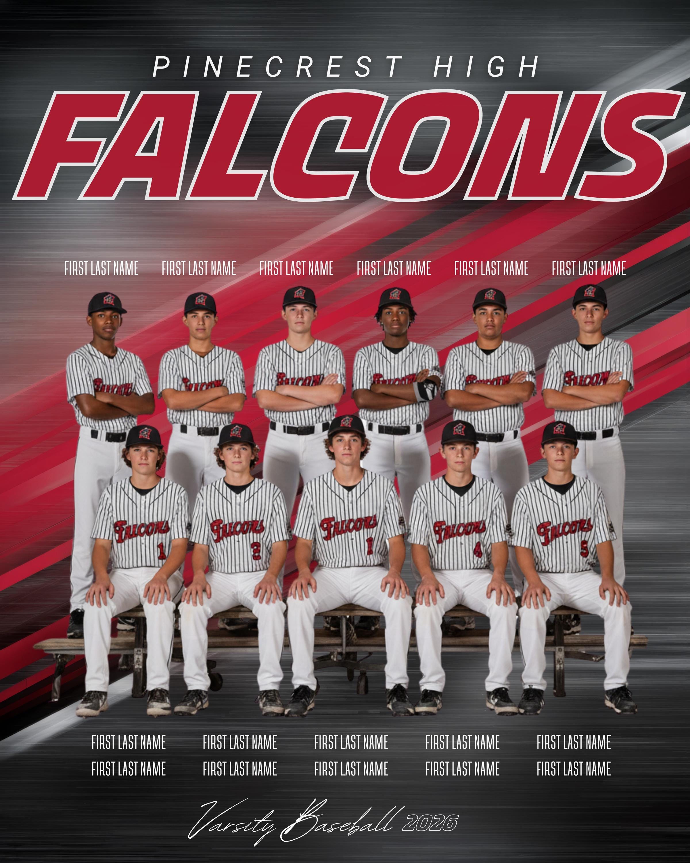 Color Streaks All Sports Team Poster Template | Editable in Canva | 4:5