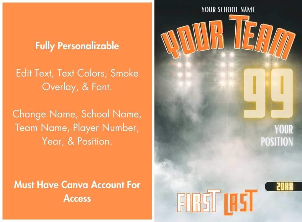 Friday Night Lights Sports Poster Template | Editable in Canva | 2:3