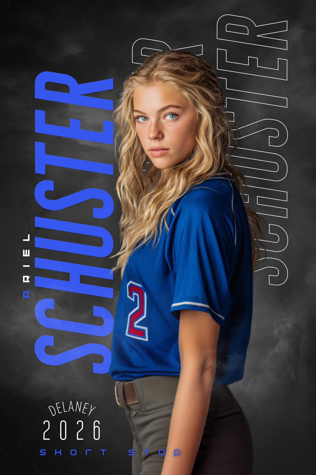 Repeating Name Softball Poster Template | Editable in Canva | 2:3