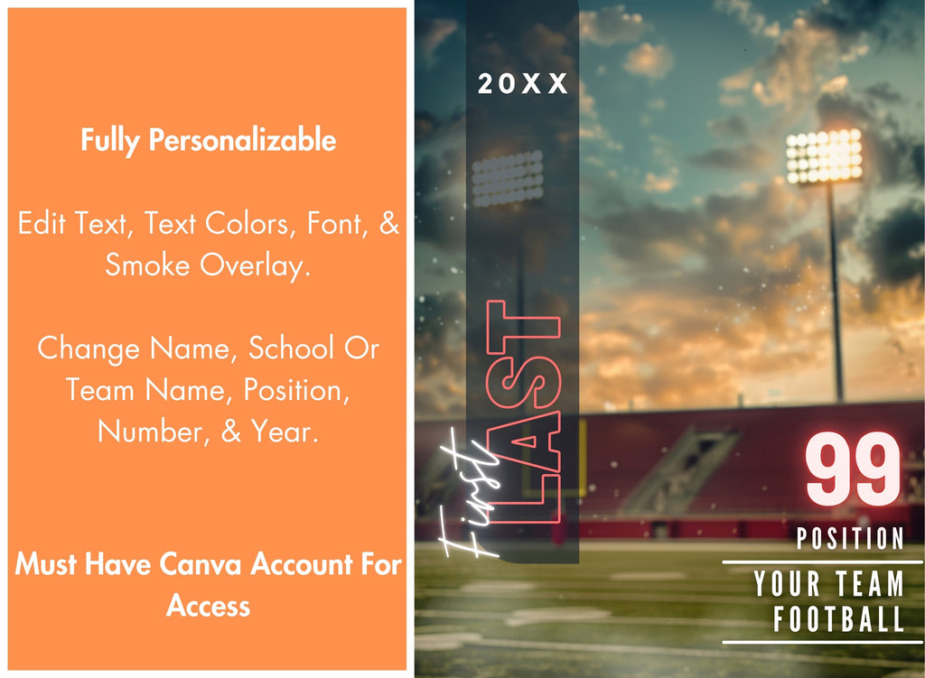 Epic Stadium Football Poster Template | Editable in Canva | 3:4