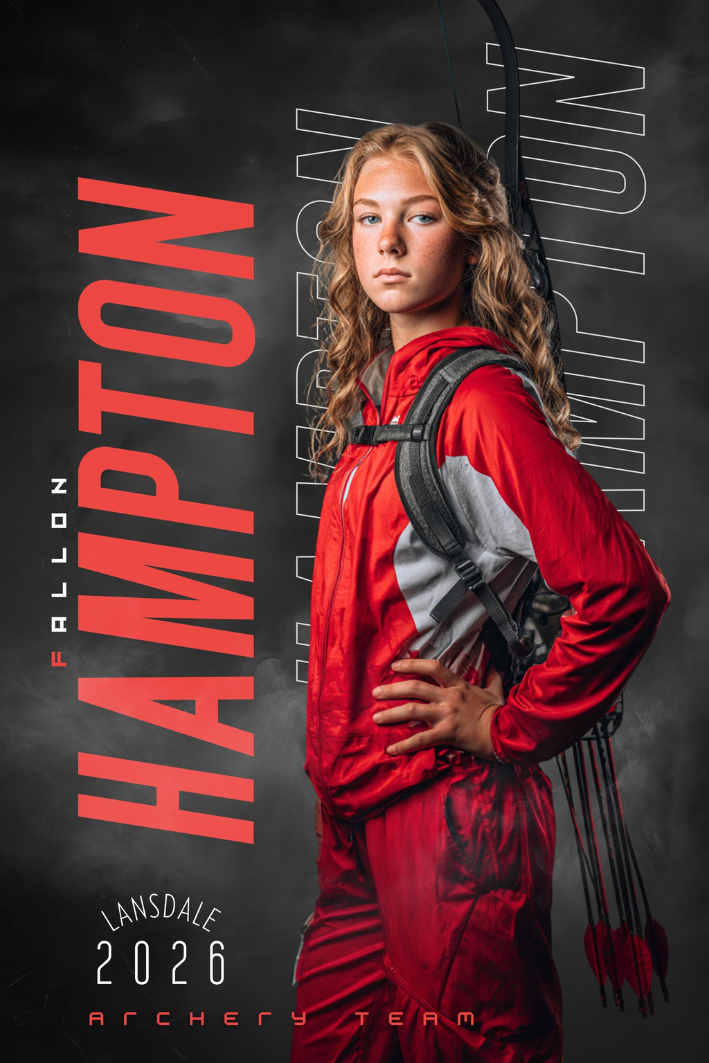Repeating Name Archery Poster Template | Editable in Canva | 2:3