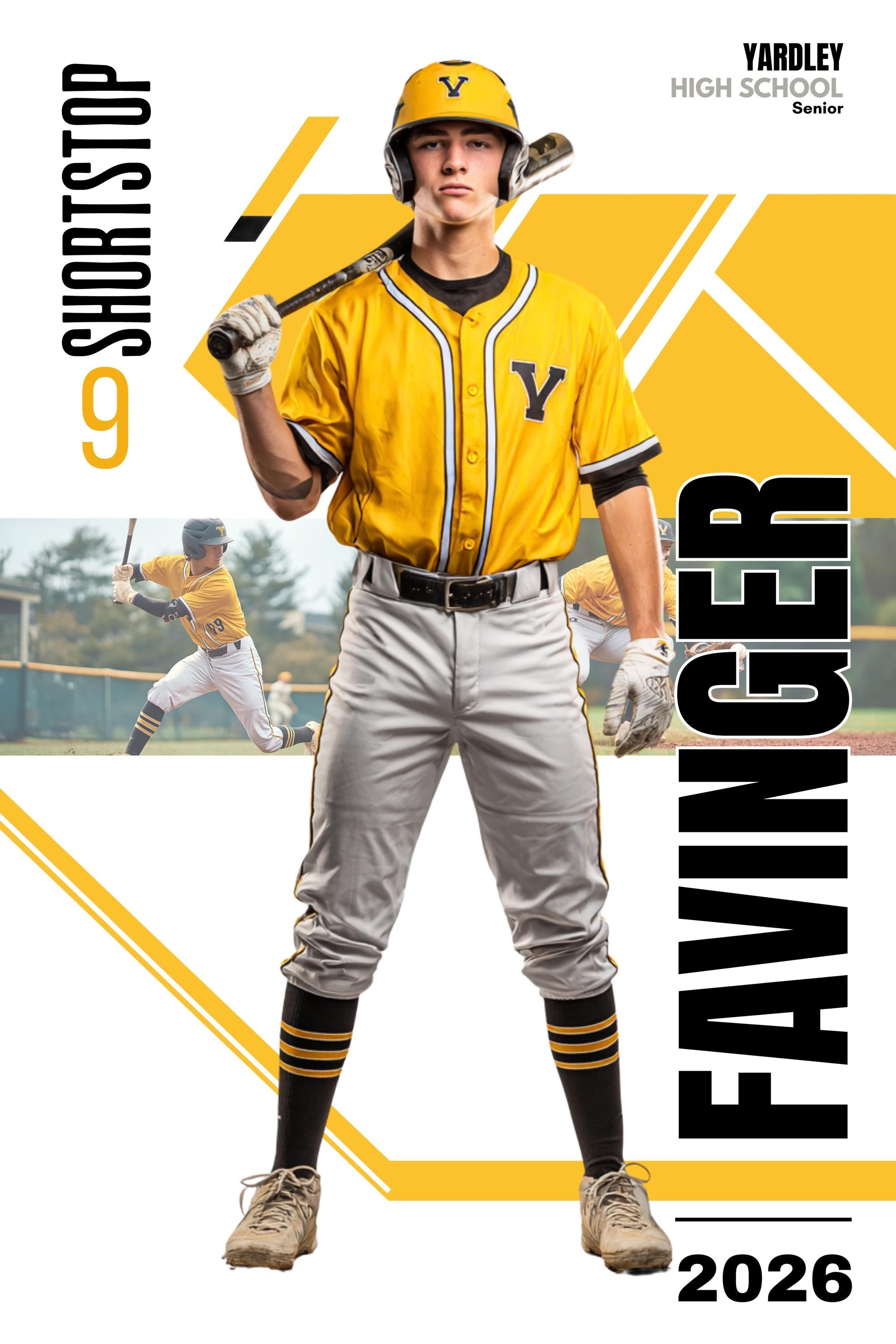 Action Shot Backdrop Baseball Poster Template | Editable in Canva | 2:3