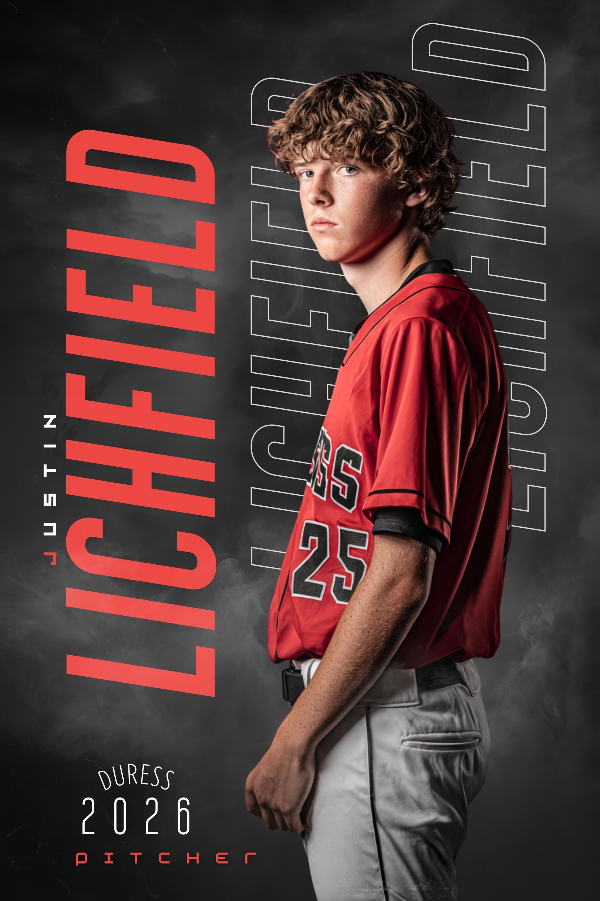 Repeating Name Baseball Poster Template | Editable in Canva | 2:3